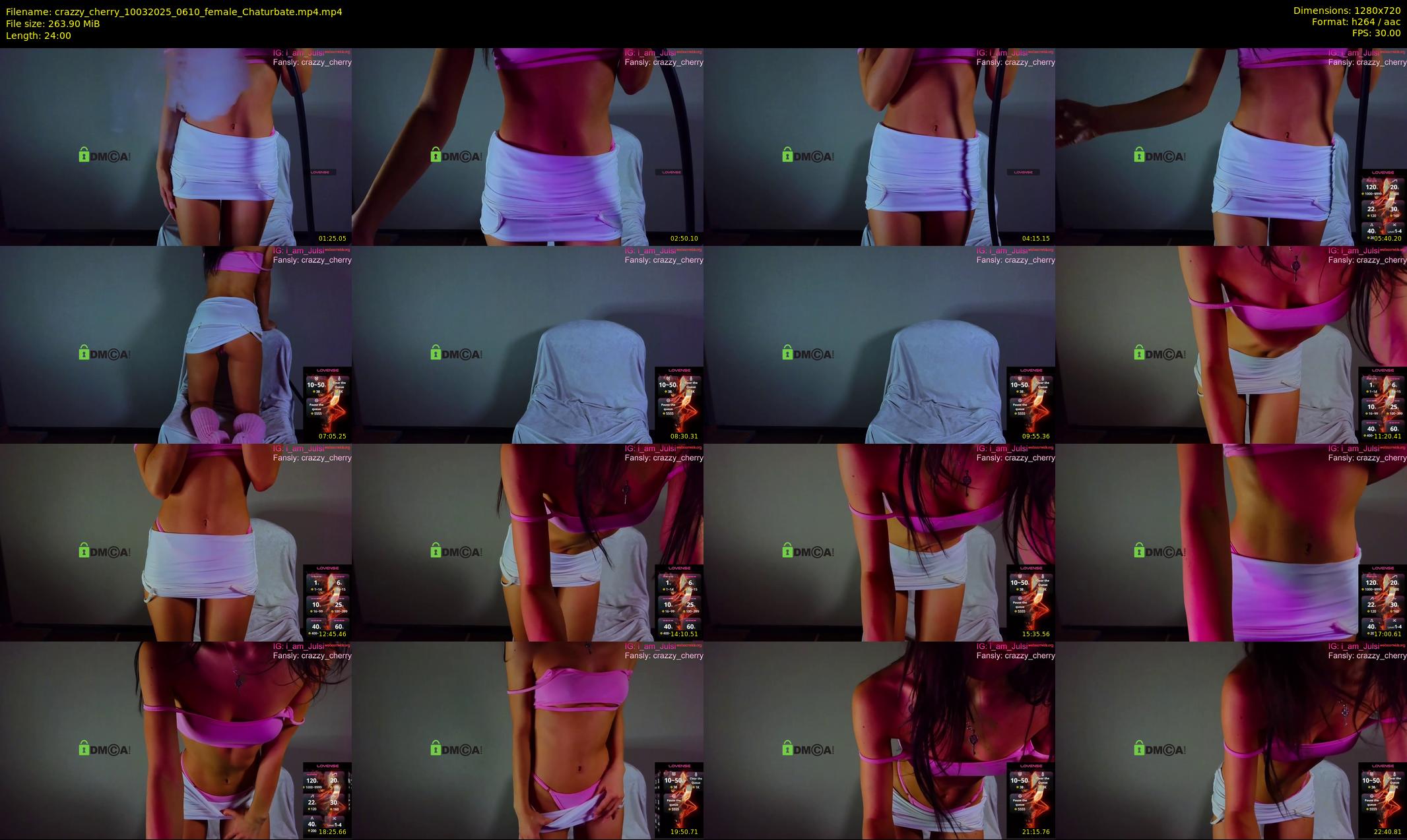crazzy_cherry — 24 minute Chaturbate female cam show recording, 720p, Mar 10, 2025
