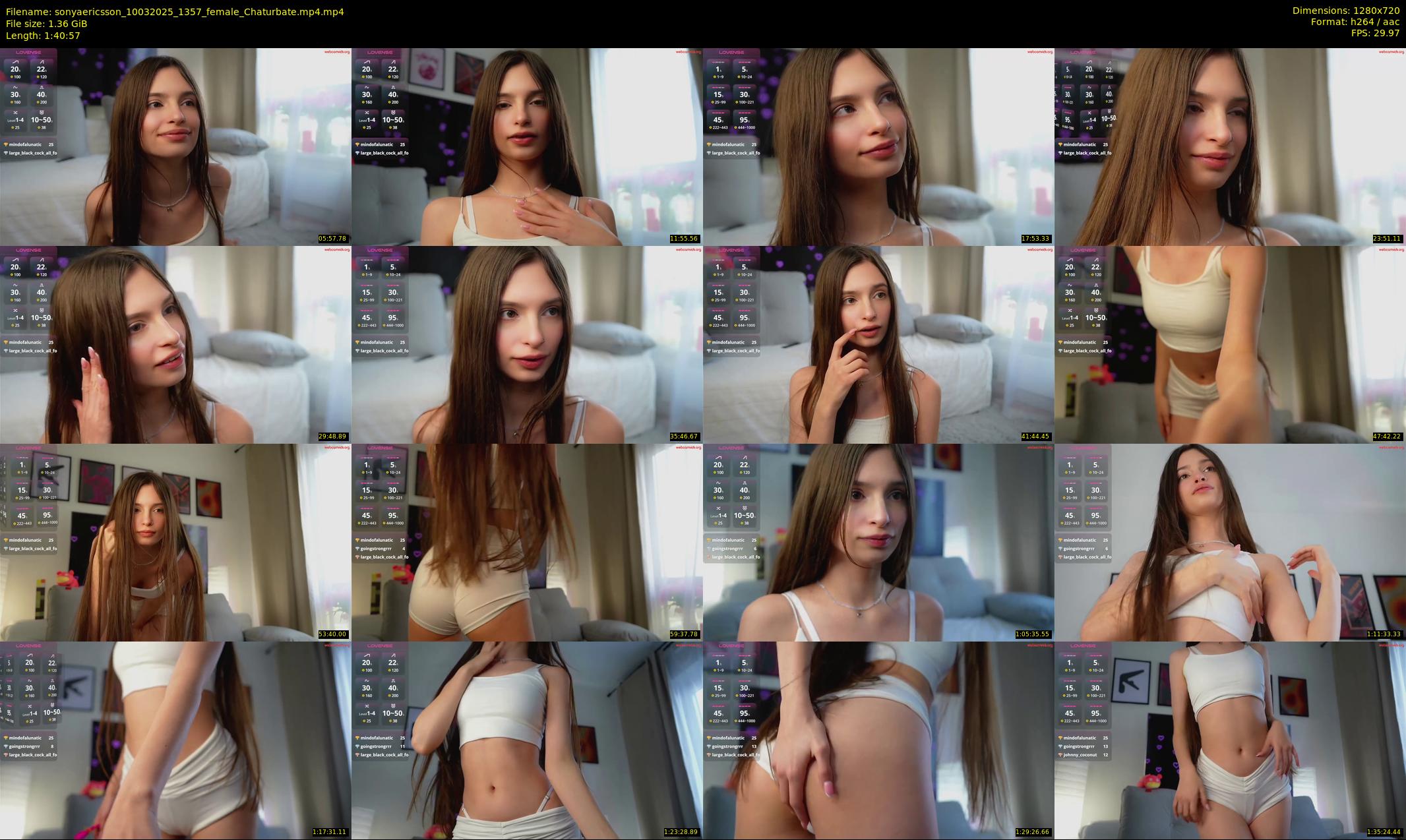 sonyaericsson — 101 minute Chaturbate female cam show recording, 720p, Mar 10, 2025