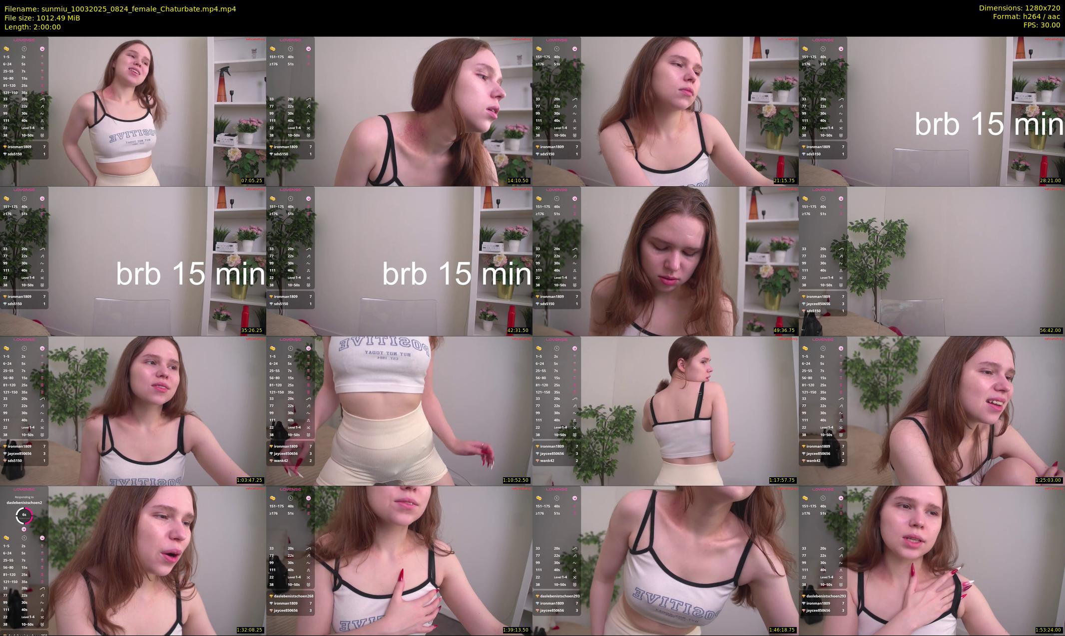 sunmiu — 120 minute Chaturbate female cam show recording, 720p, Mar 10, 2025