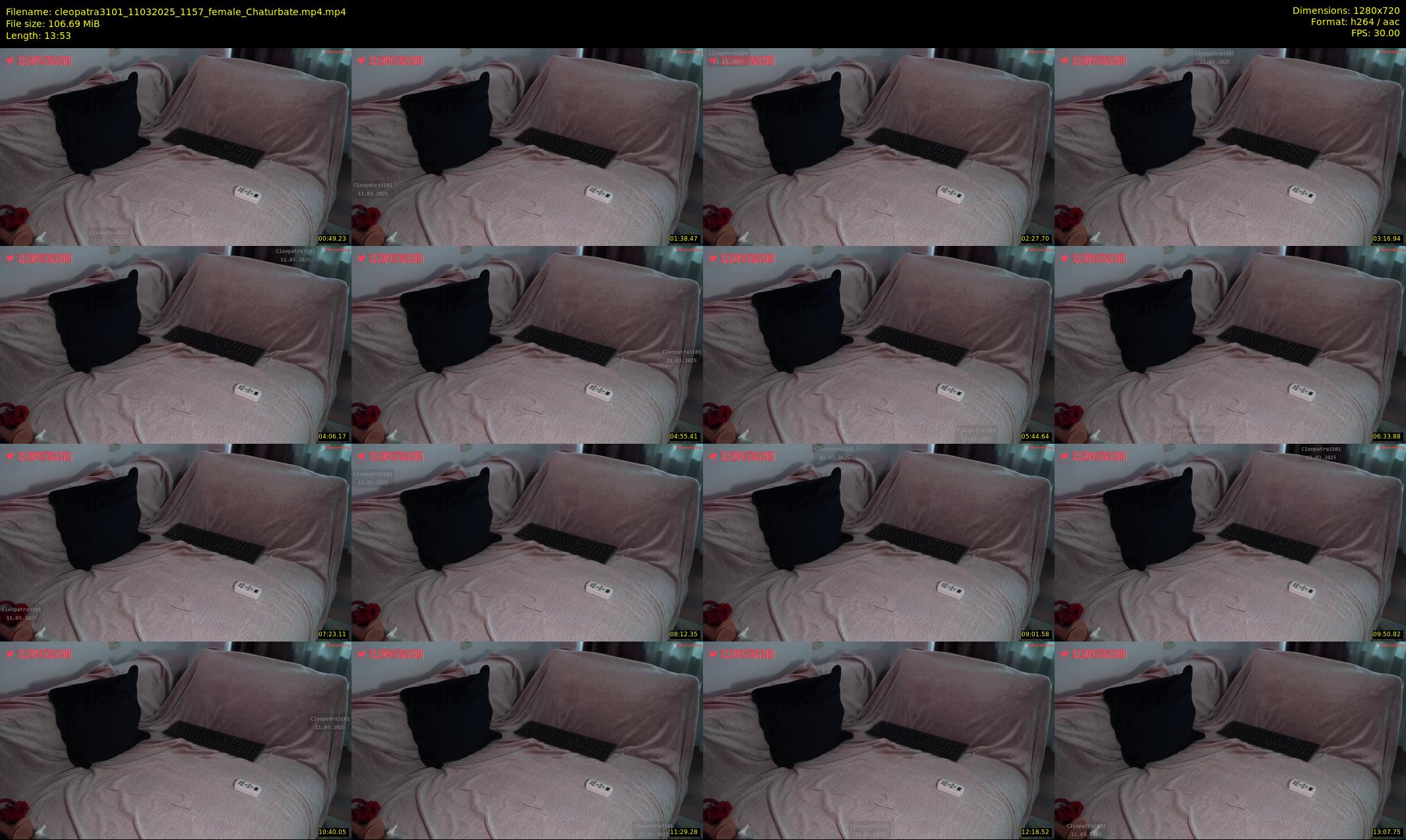 cleopatra3101 — 14 minute Chaturbate female cam show recording, 720p, Mar 11, 2025