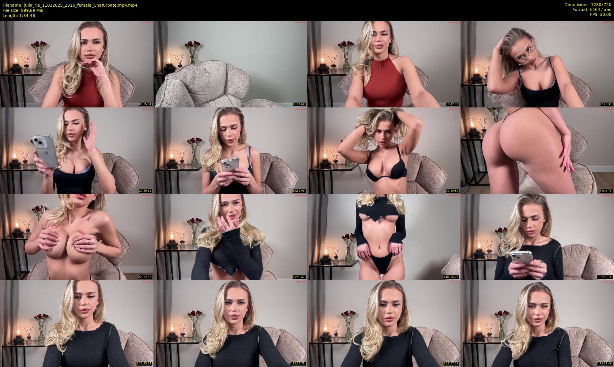 julia_rle — 95 minute Chaturbate female cam show recording, 720p, Mar 11, 2025