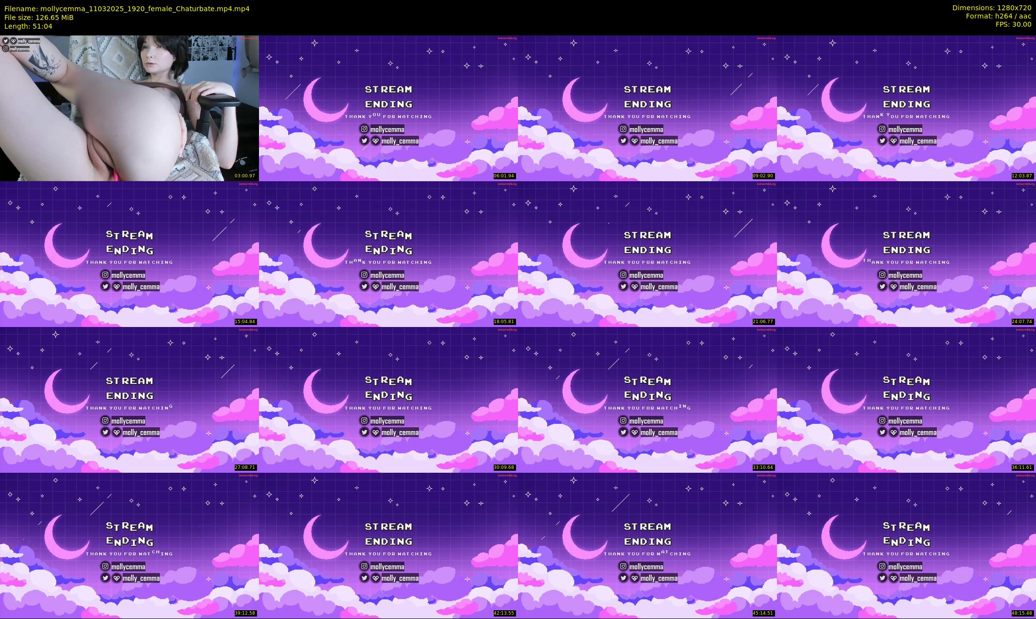 mollycemma — 52 minute Chaturbate female cam show recording, 720p, Mar 11, 2025