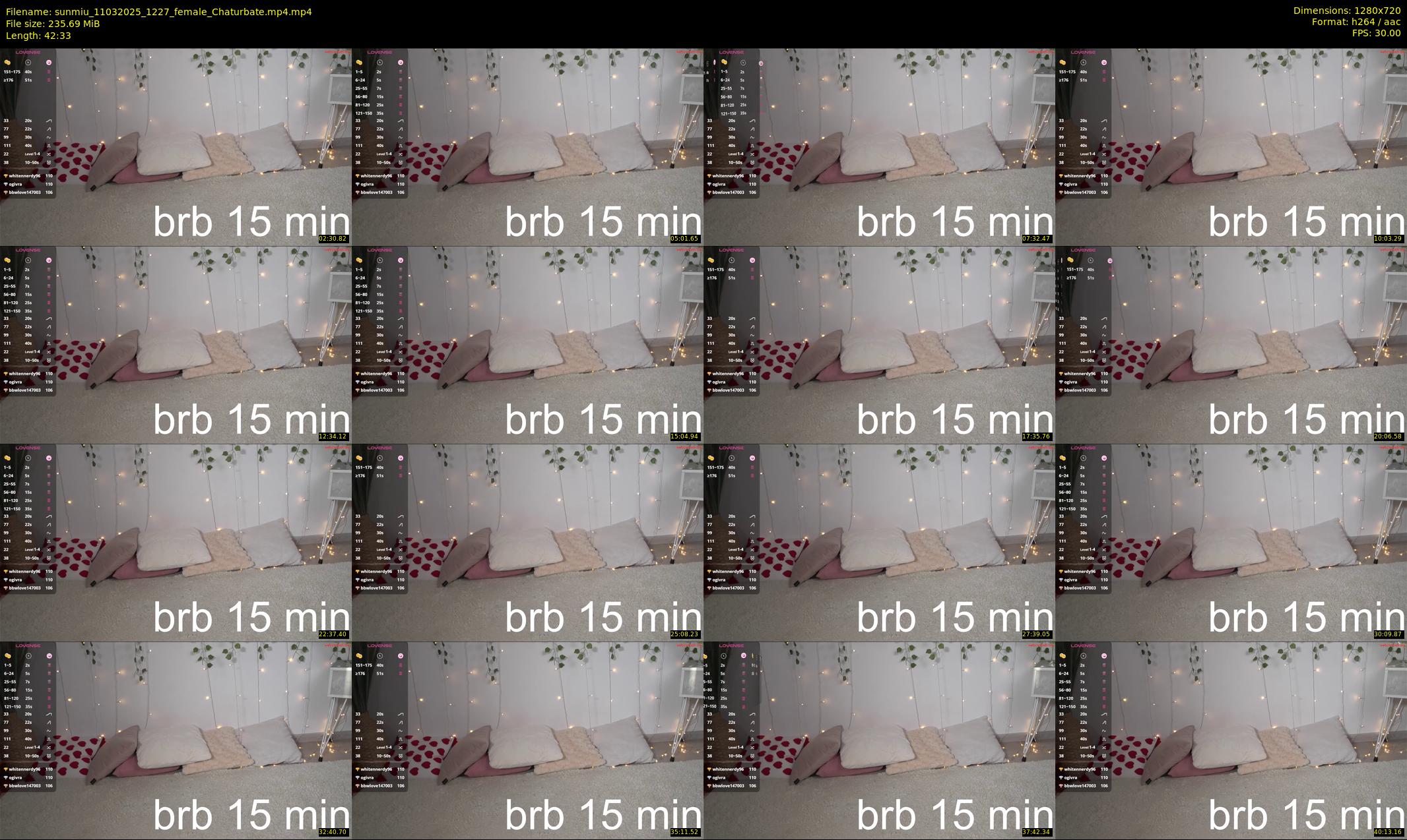 sunmiu — 43 minute Chaturbate female cam show recording, 720p, Mar 11, 2025
