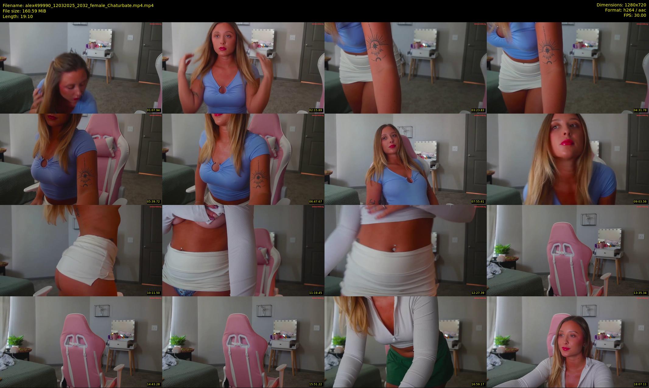 alex499990 — 20 minute Chaturbate female cam show recording, 720p, Mar 12, 2025