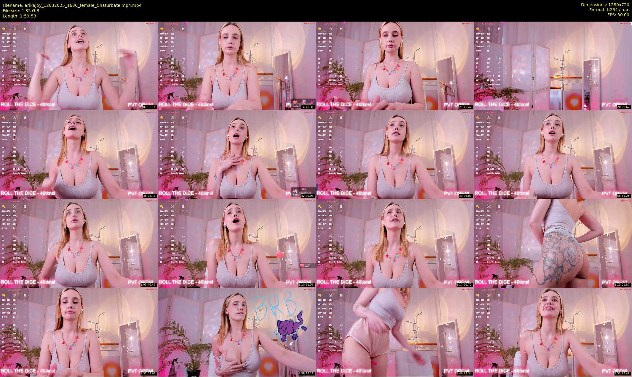 arikajoy — 120 minute Chaturbate female cam show recording, 720p, Mar 12, 2025