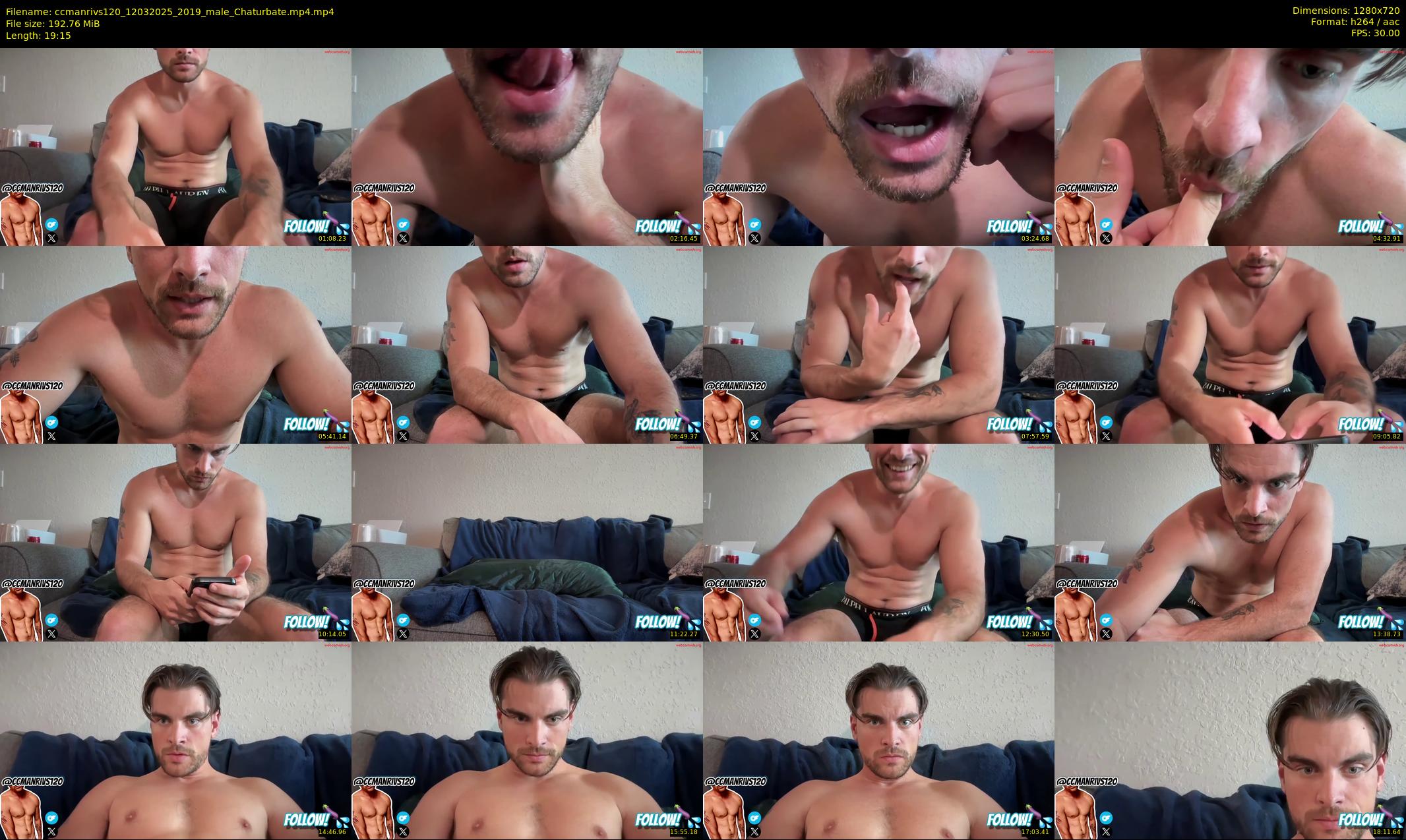ccmanrivs120 — 20 minute Chaturbate male cam show recording, 720p, Mar 12, 2025