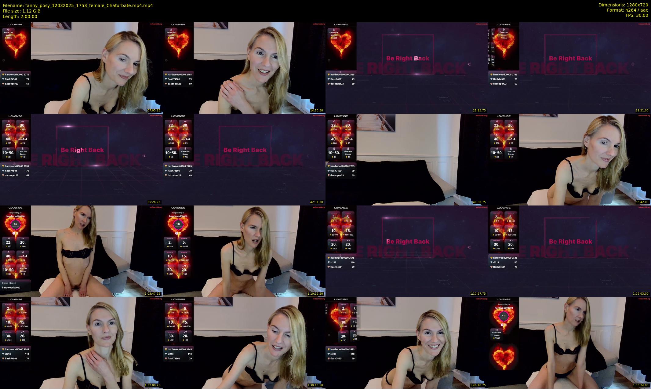 fanny_posy — 120 minute Chaturbate female cam show recording, 720p, Mar 12, 2025