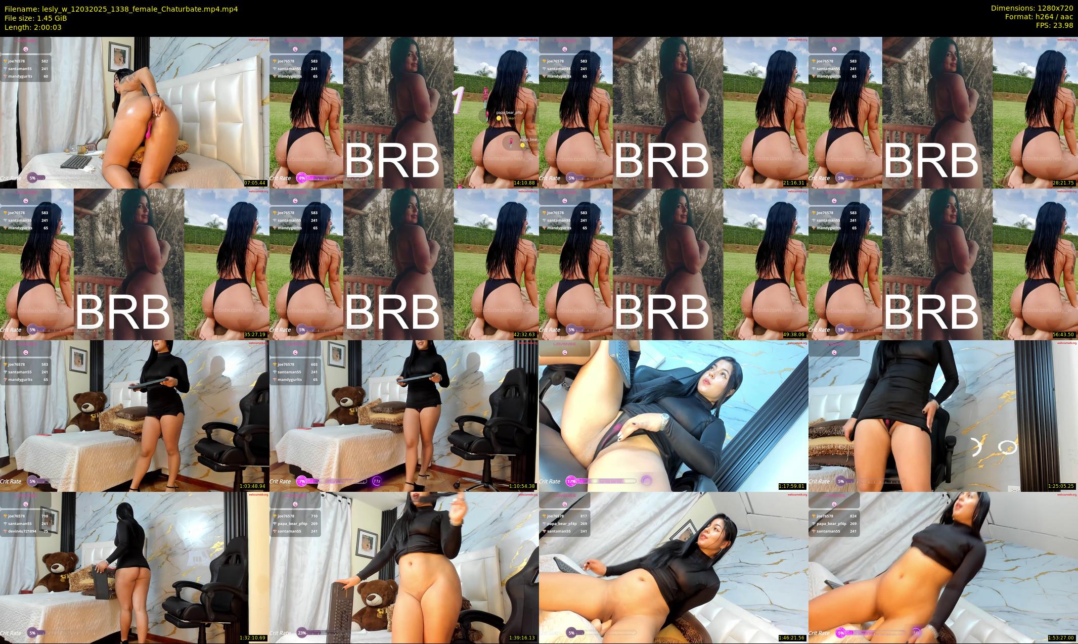 lesly_w — 121 minute Chaturbate female cam show recording, 720p, Mar 12, 2025