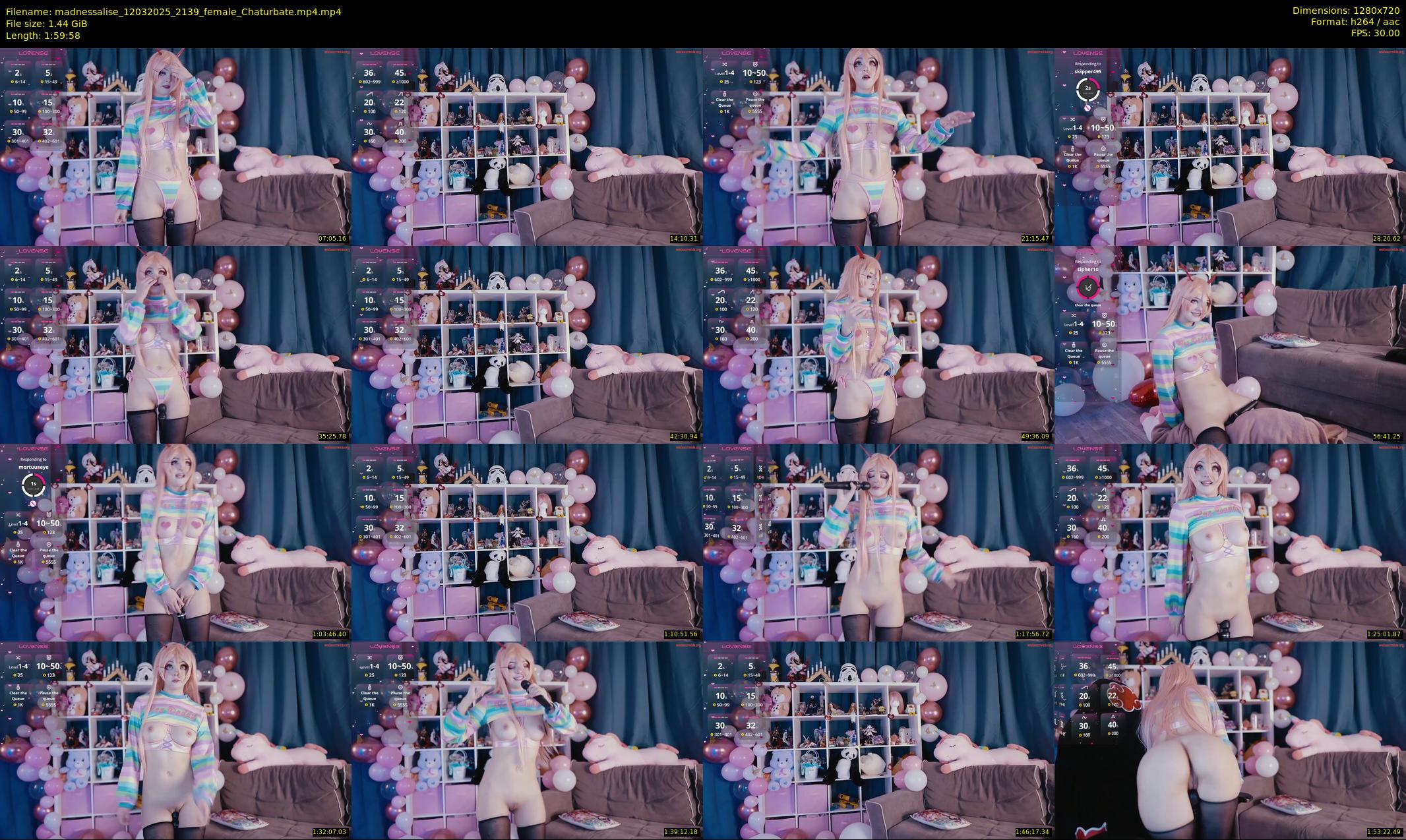 madnessalise — 120 minute Chaturbate female cam show recording, 720p, Mar 12, 2025