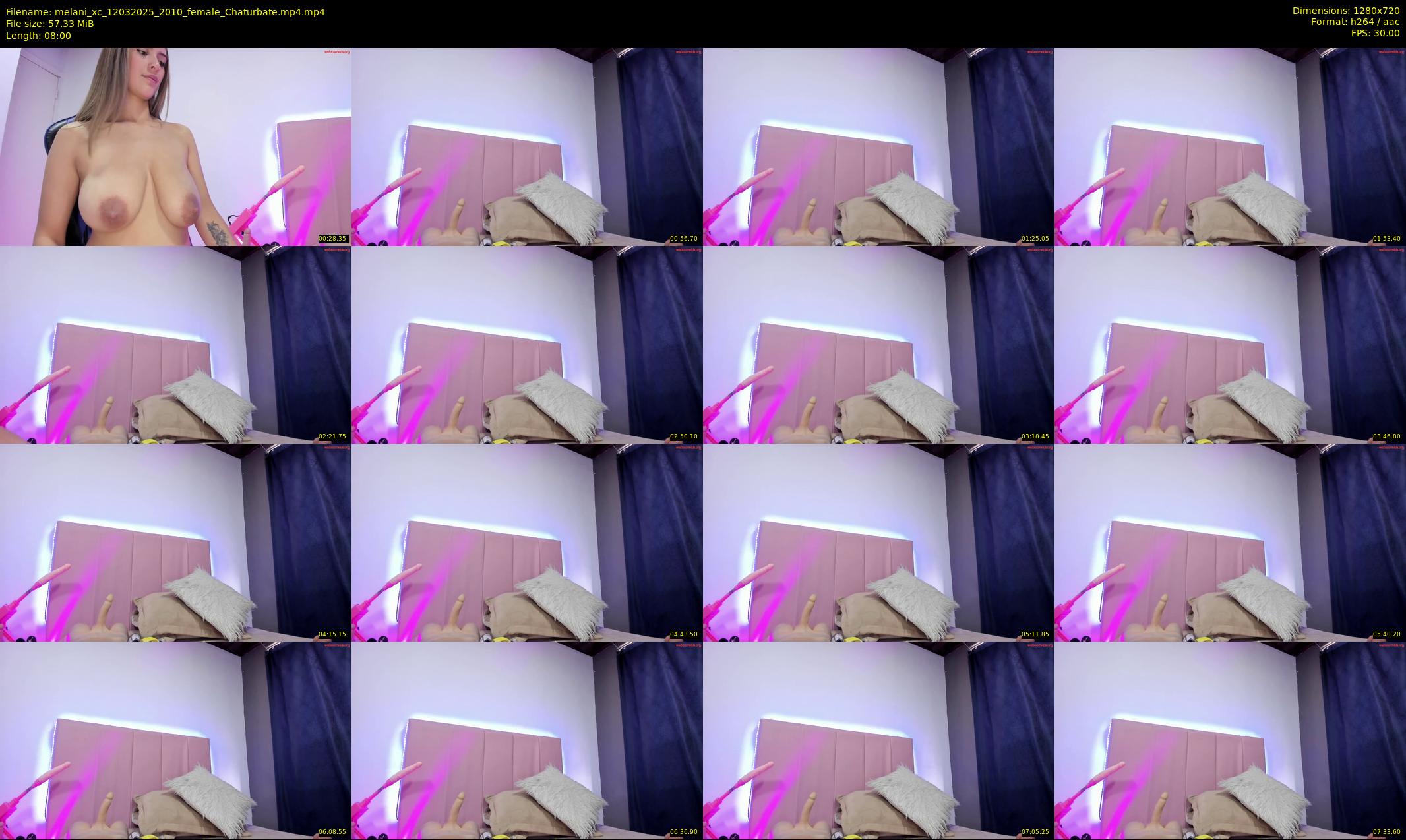 melani_xc — 8 minute Chaturbate female cam show recording, 720p, Mar 12, 2025