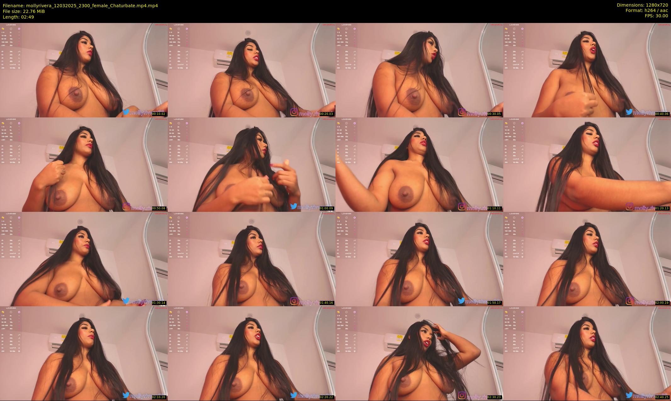 mollyrivera — 3 minute Chaturbate female cam show recording, 720p, Mar 12, 2025