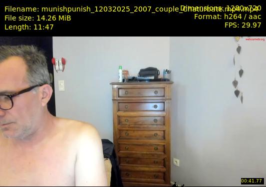munishpunish — 12 minute Chaturbate couple cam show recording, 720p, Mar 12, 2025