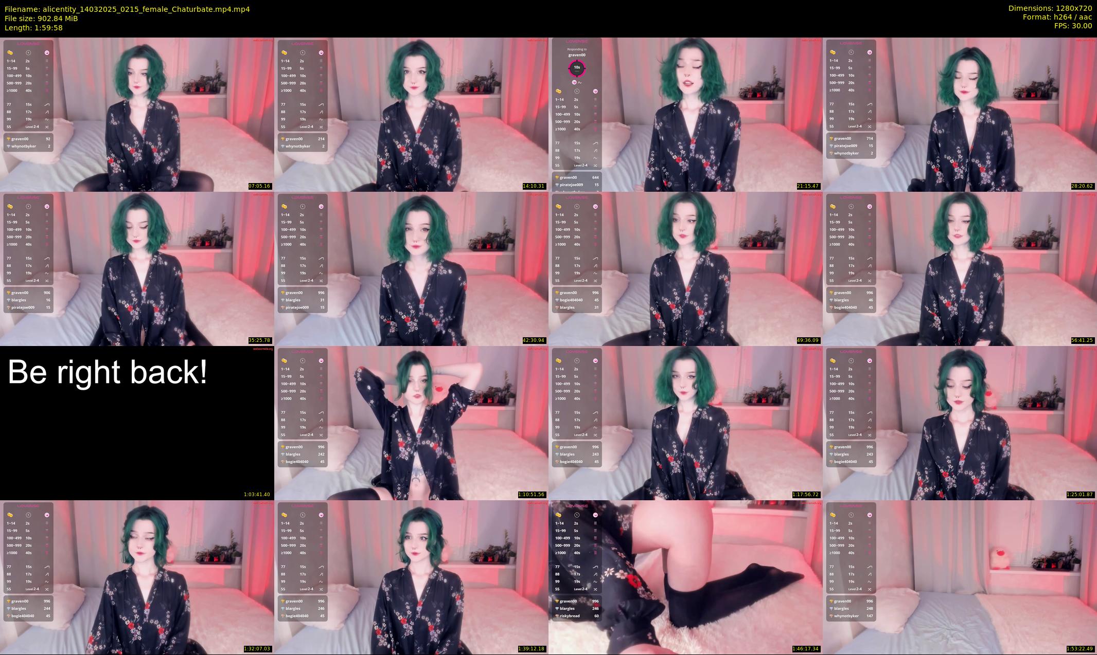 alicentity — 120 minute Chaturbate female cam show recording, 720p, Mar 14, 2025