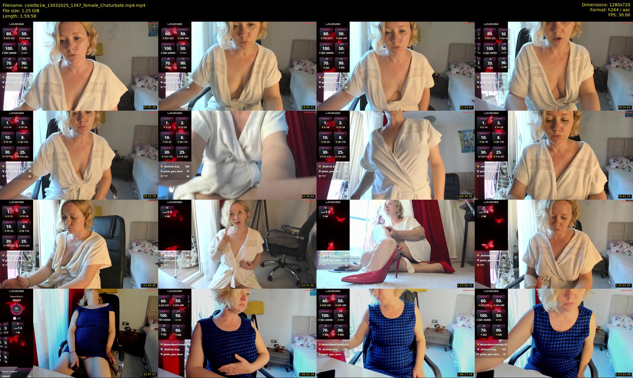 colette1w — 120 minute Chaturbate female cam show recording, 720p, Mar 13, 2025
