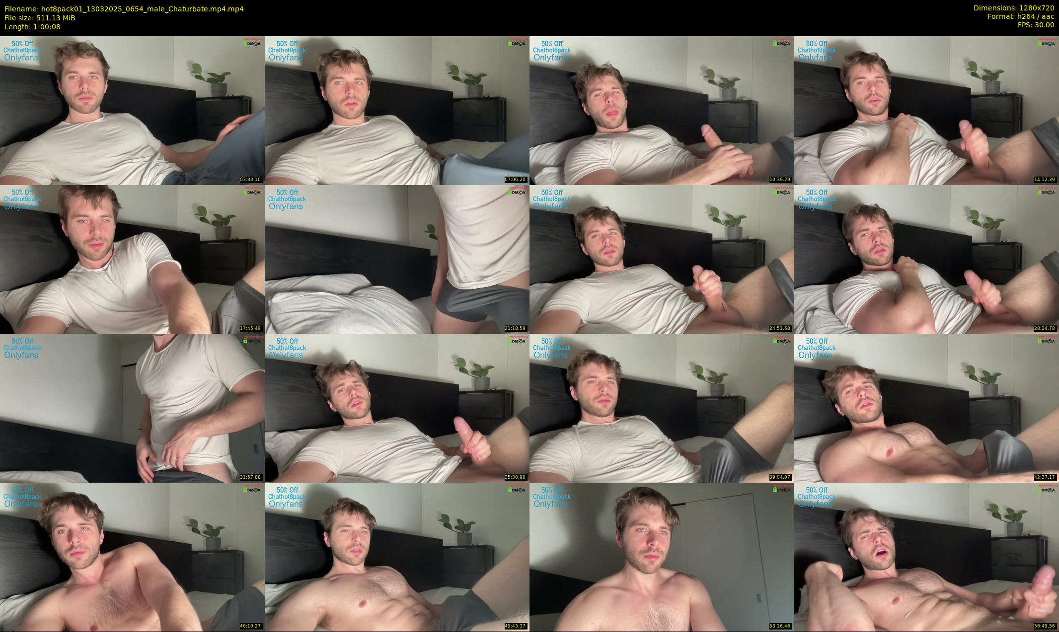 hot8pack01 — 61 minute Chaturbate male cam show recording, 720p, Mar 13, 2025