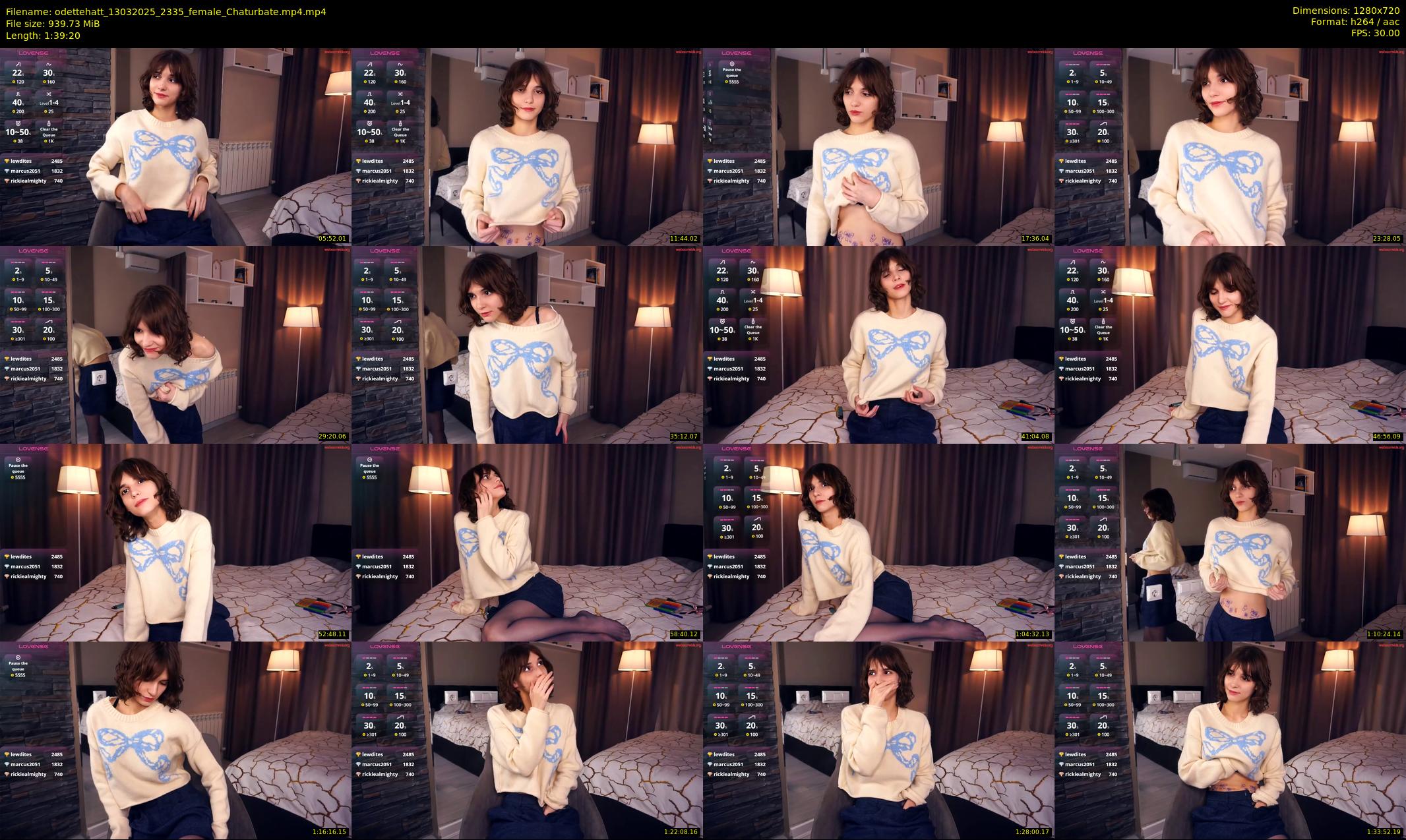odettehatt — 100 minute Chaturbate female cam show recording, 720p, Mar 13, 2025