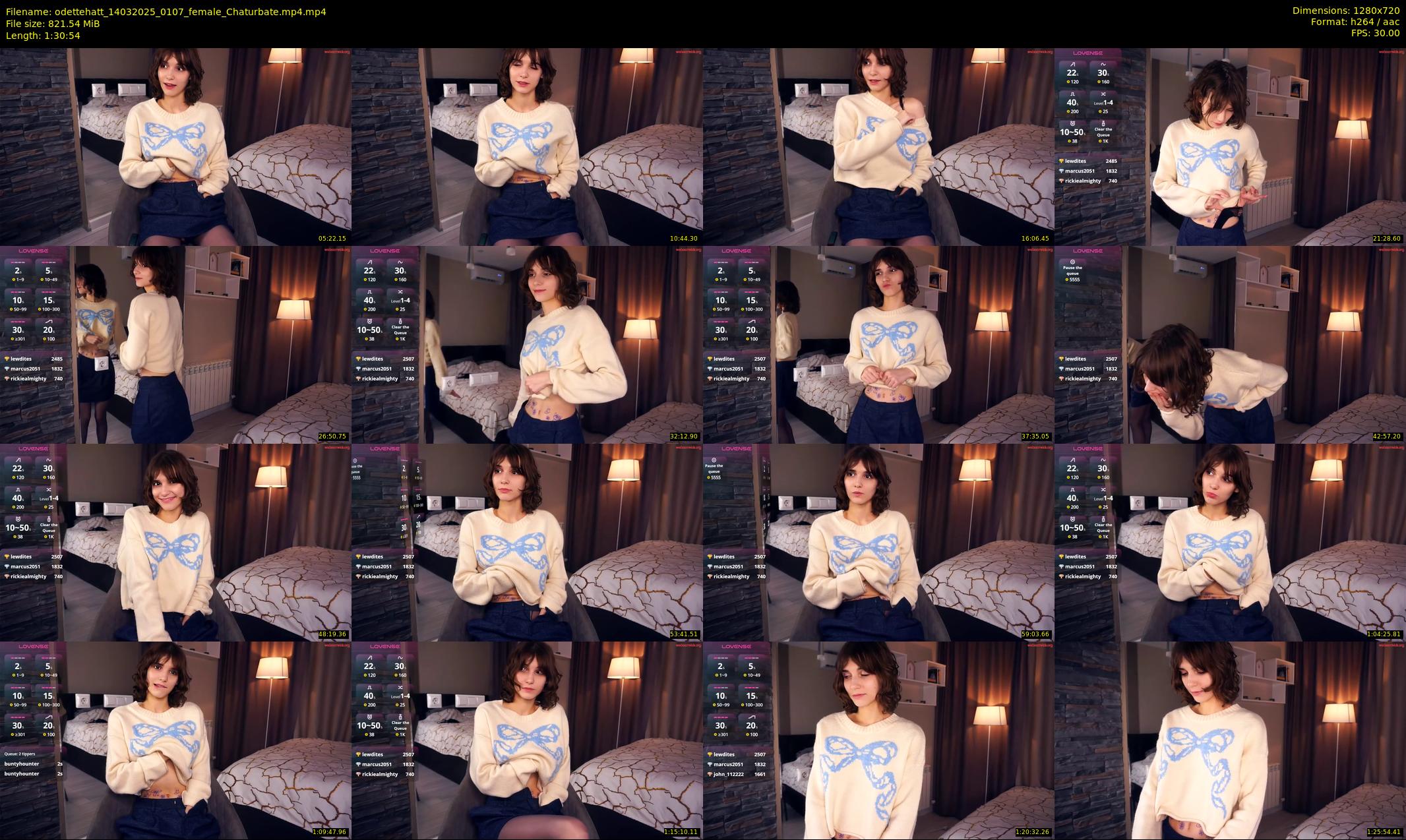 odettehatt — 91 minute Chaturbate female cam show recording, 720p, Mar 14, 2025