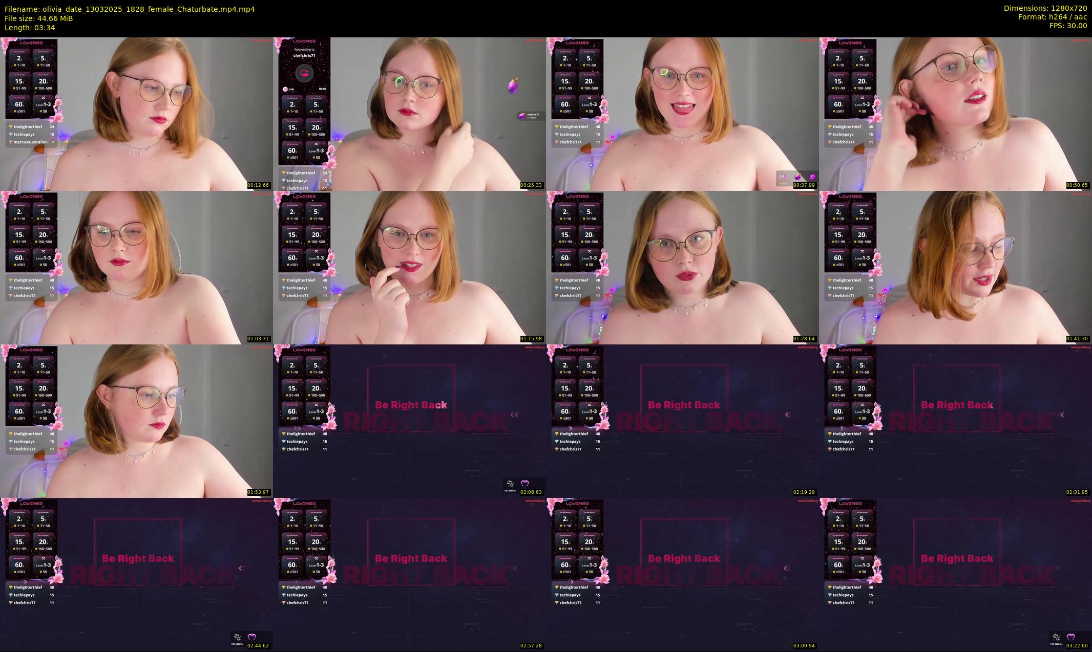 olivia_date — 4 minute Chaturbate female cam show recording, 720p, Mar 13, 2025