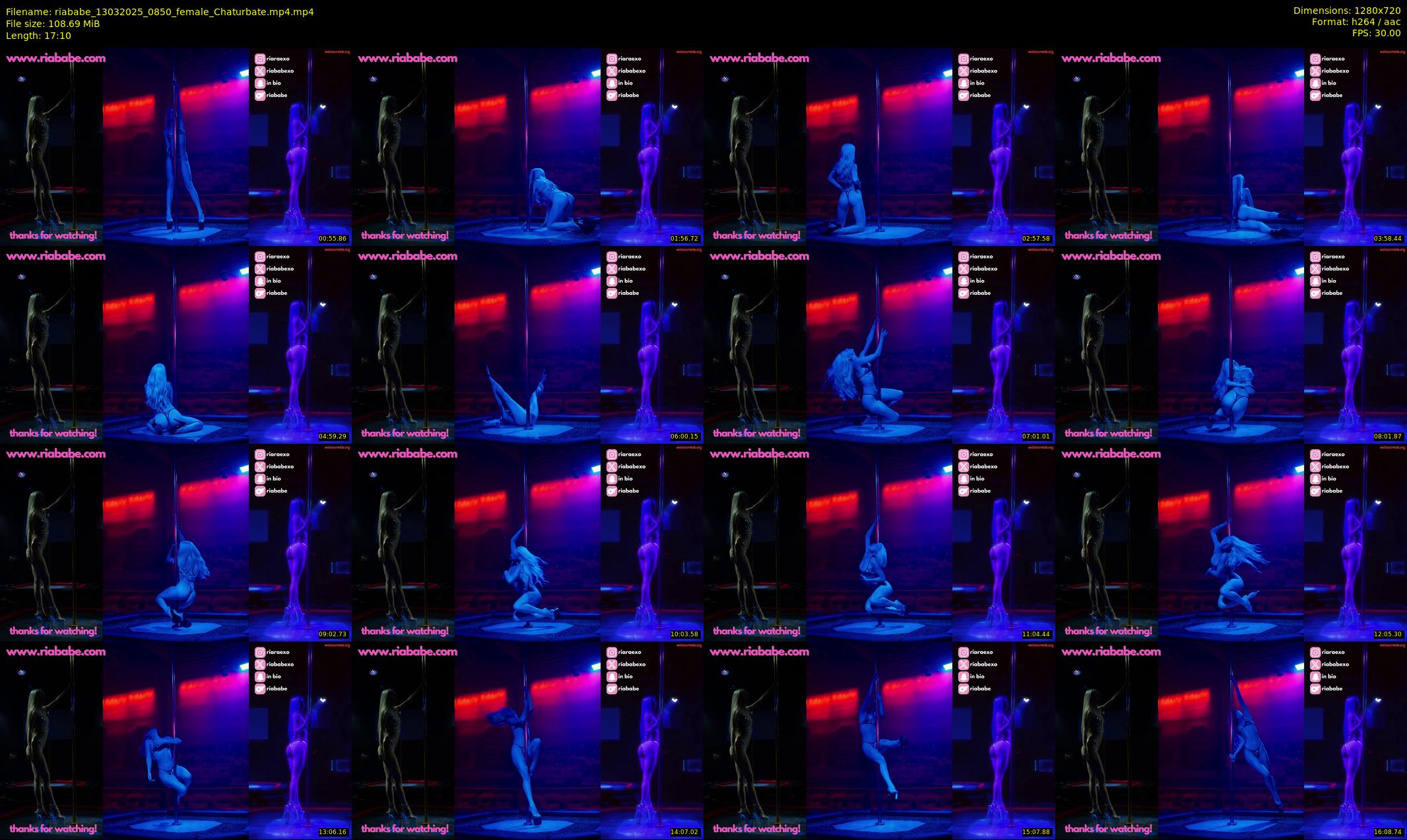 riababe — 18 minute Chaturbate female cam show recording, 720p, Mar 13, 2025