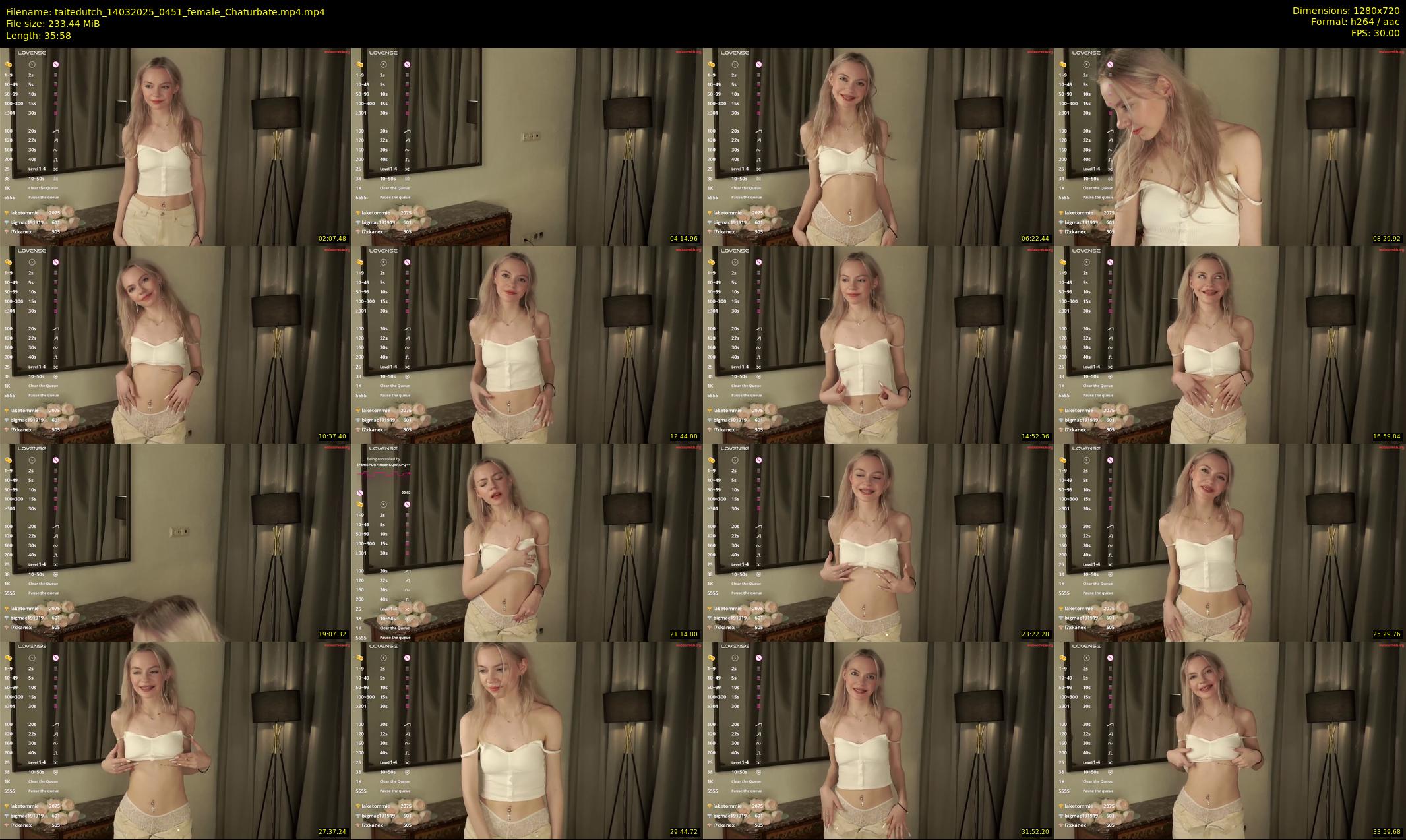 taitedutch — 36 minute Chaturbate female cam show recording, 720p, Mar 14, 2025