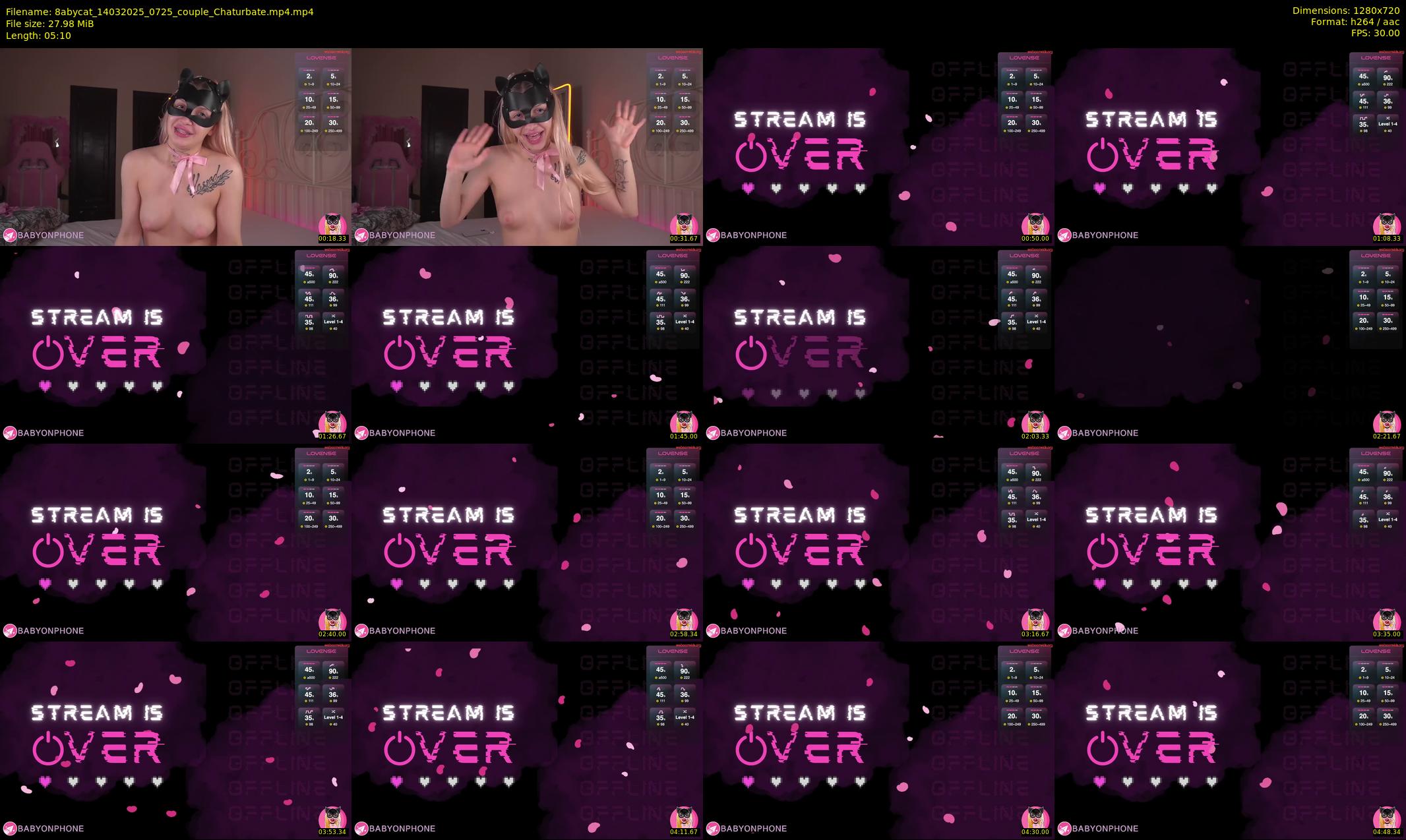 8abycat — 6 minute Chaturbate couple cam show recording, 720p, Mar 14, 2025