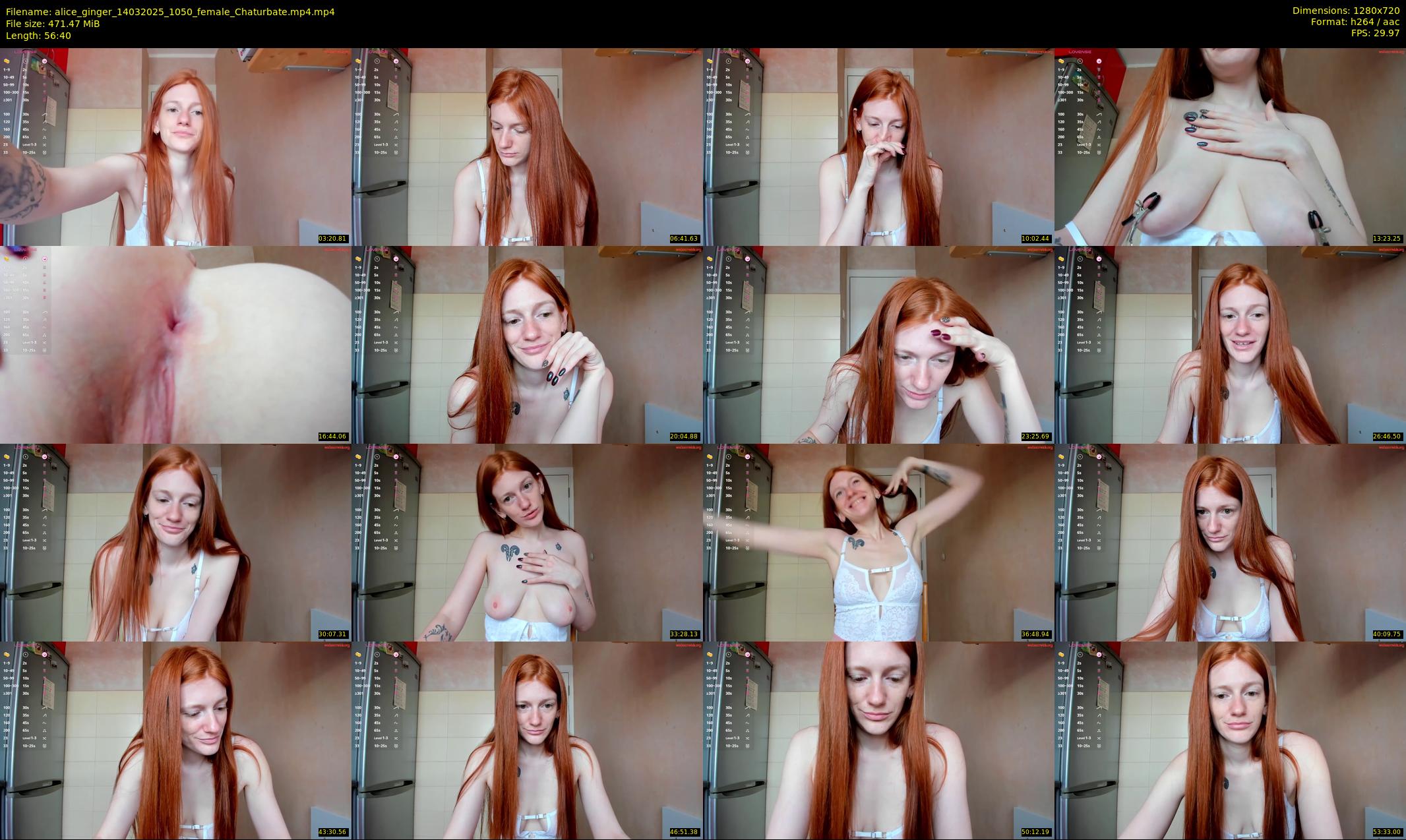 alice_ginger — 57 minute Chaturbate female cam show recording, 720p, Mar 14, 2025