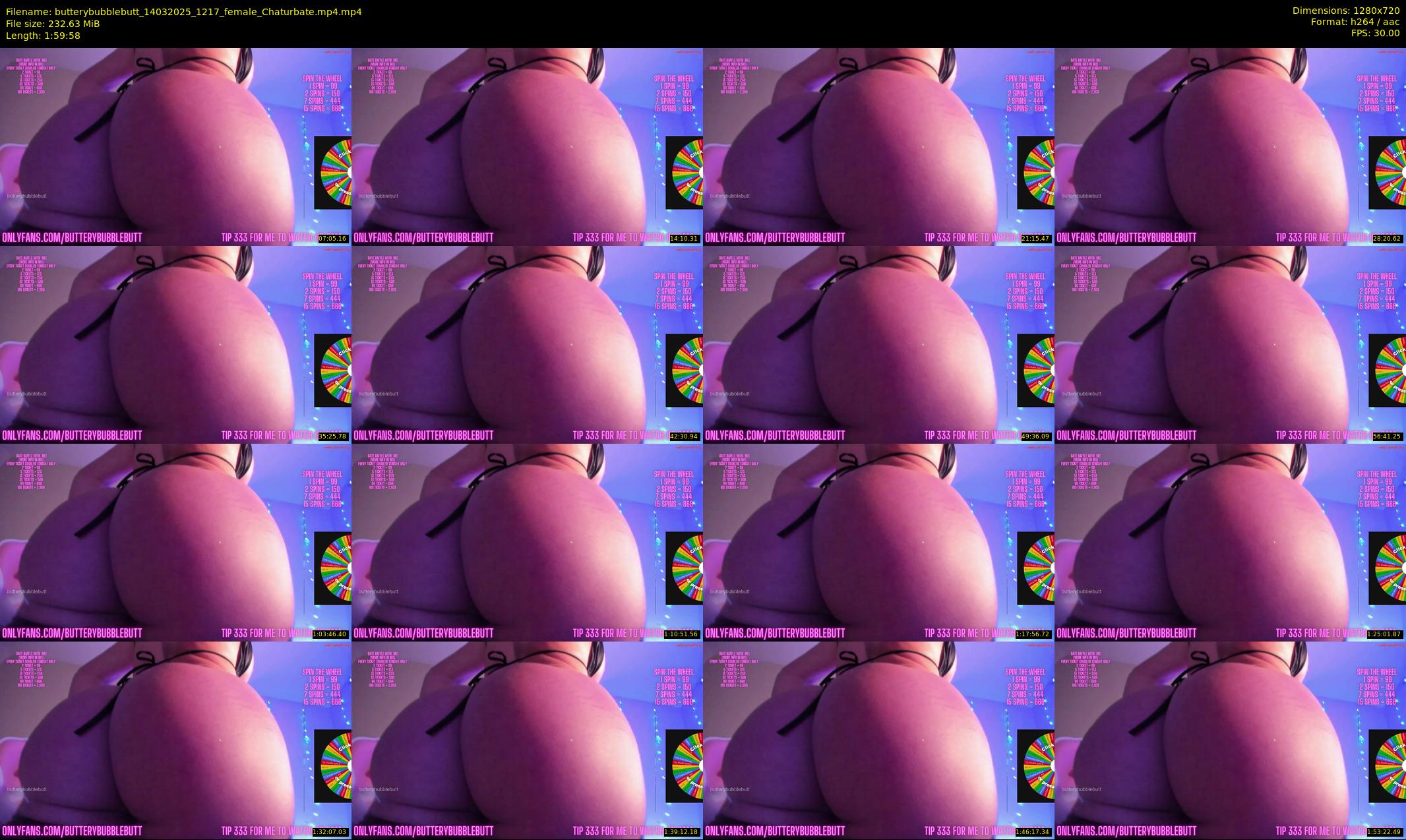 butterybubblebutt — 120 minute Chaturbate couple cam show recording, 720p, Mar 14, 2025