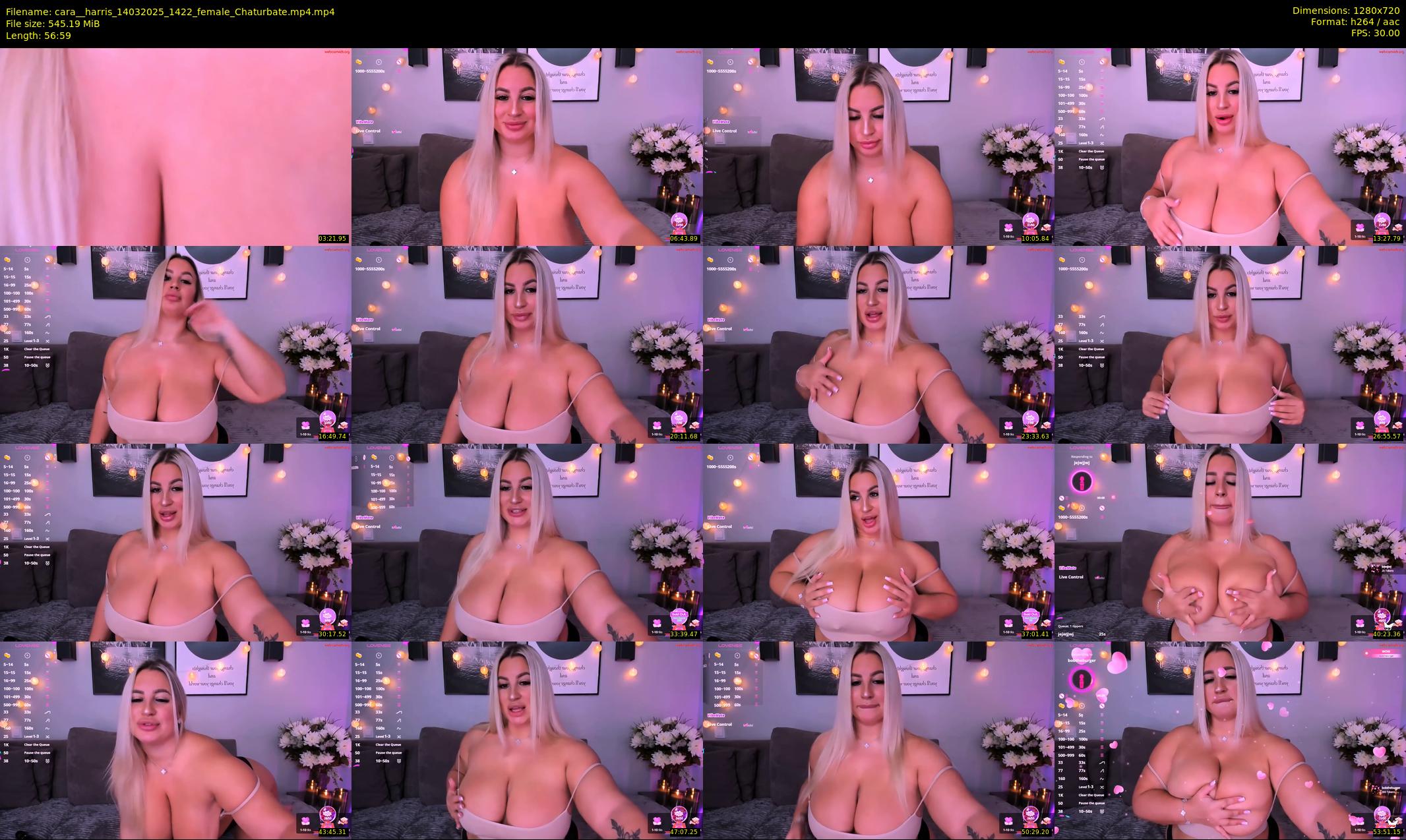 cara__harris — 57 minute Chaturbate female cam show recording, 720p, Mar 14, 2025