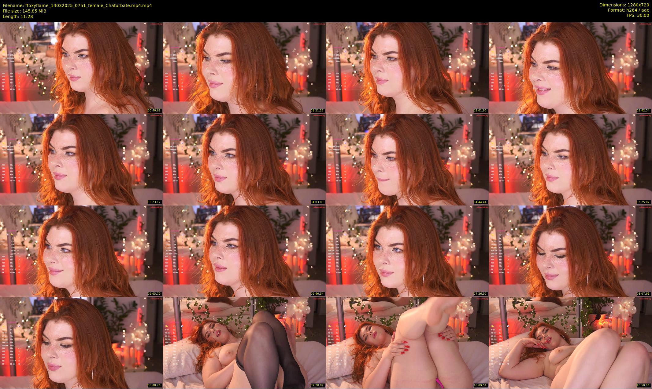 ffoxyflame — 12 minute Chaturbate female cam show recording, 720p, Mar 14, 2025