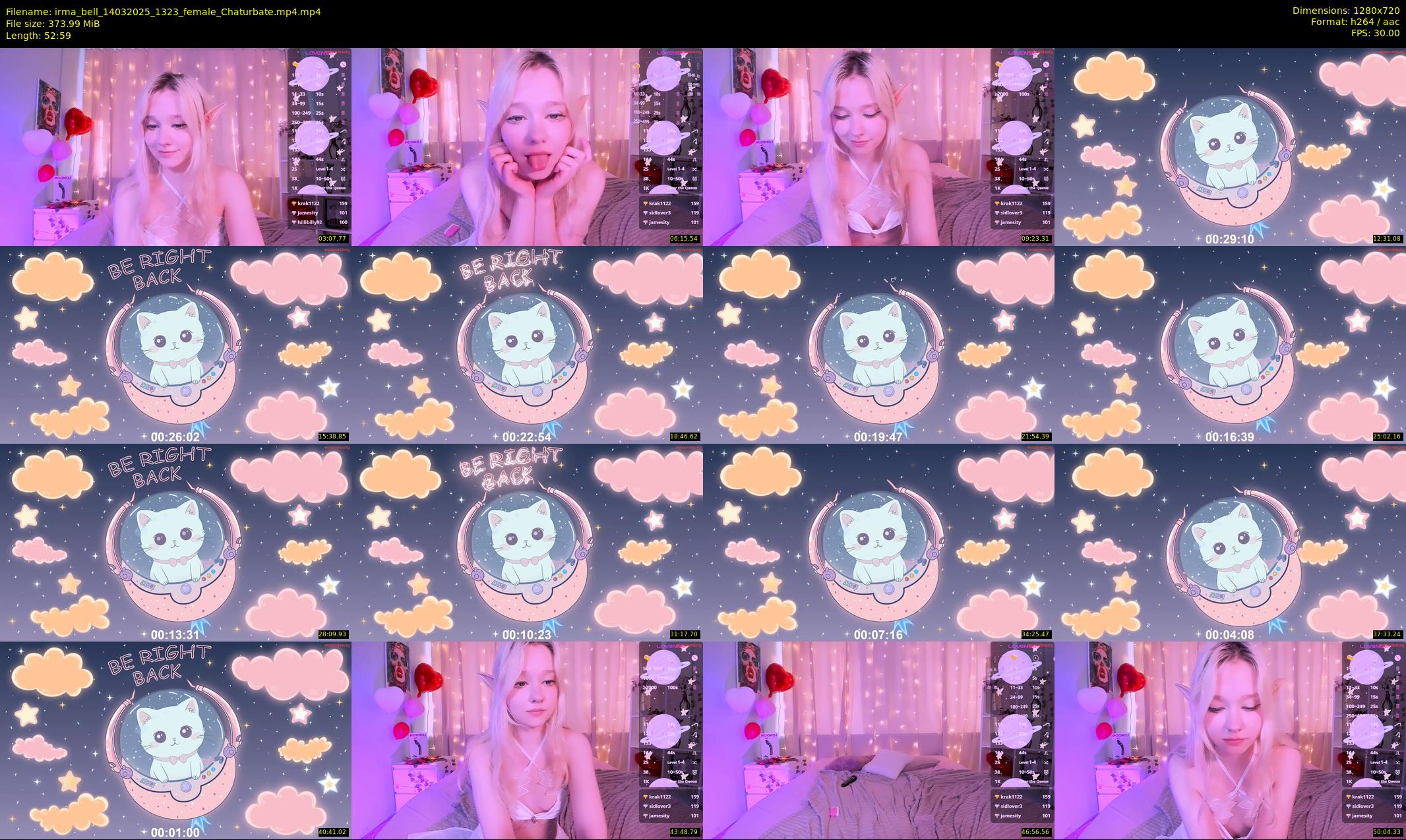 irma_bell — 53 minute Chaturbate female cam show recording, 720p, Mar 14, 2025