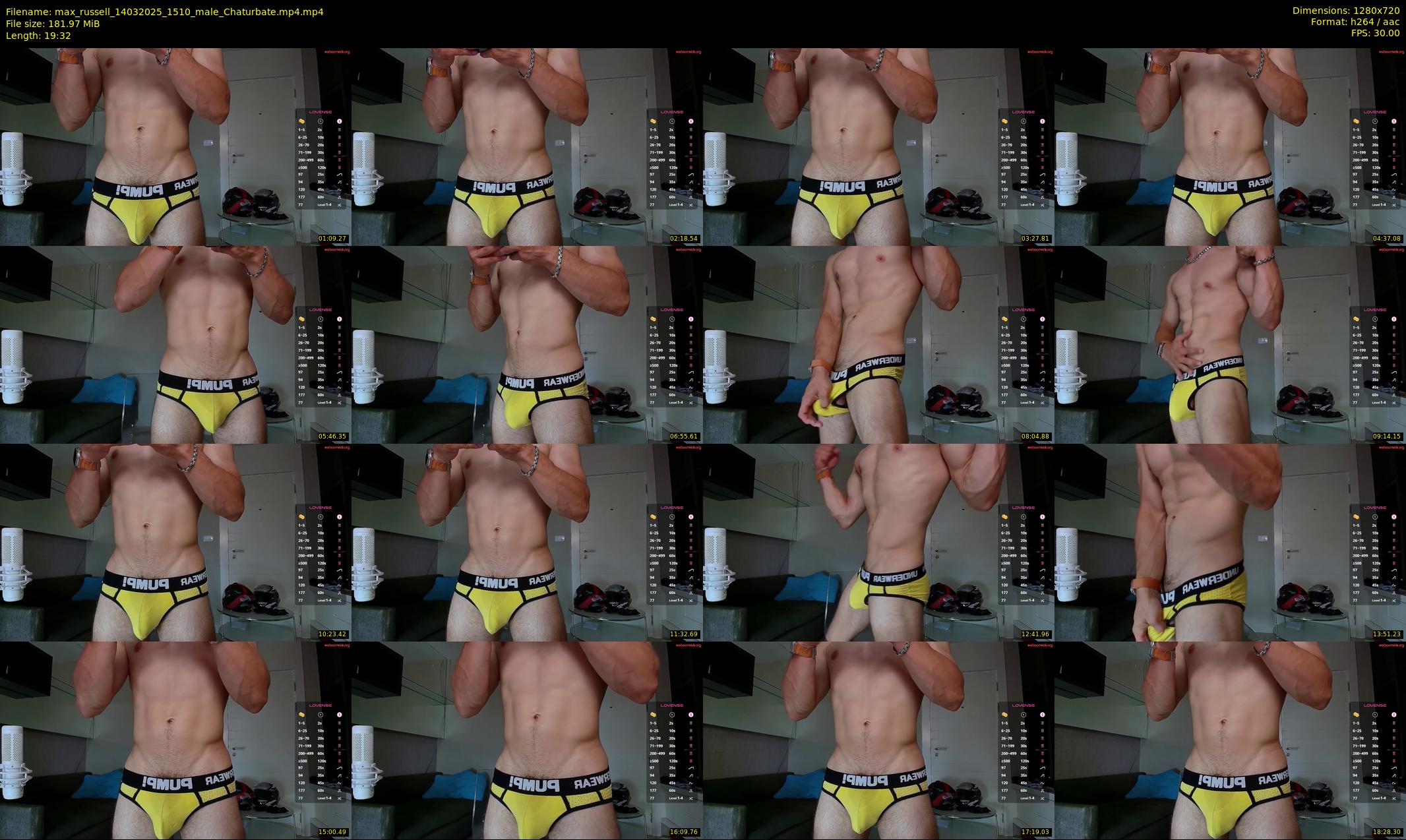 max_russell — 20 minute Chaturbate male cam show recording, 720p, Mar 14, 2025