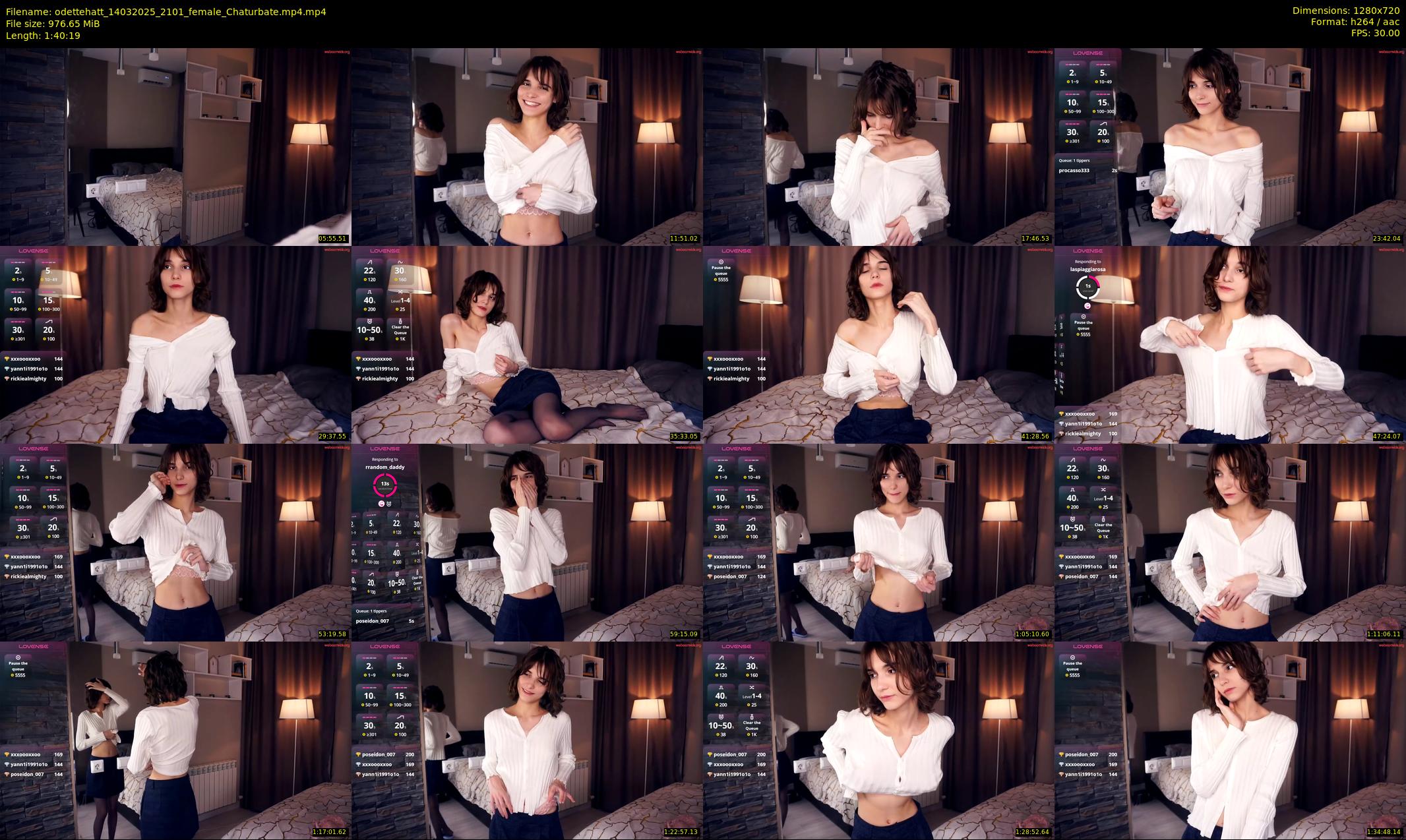odettehatt — 101 minute Chaturbate female cam show recording, 720p, Mar 14, 2025