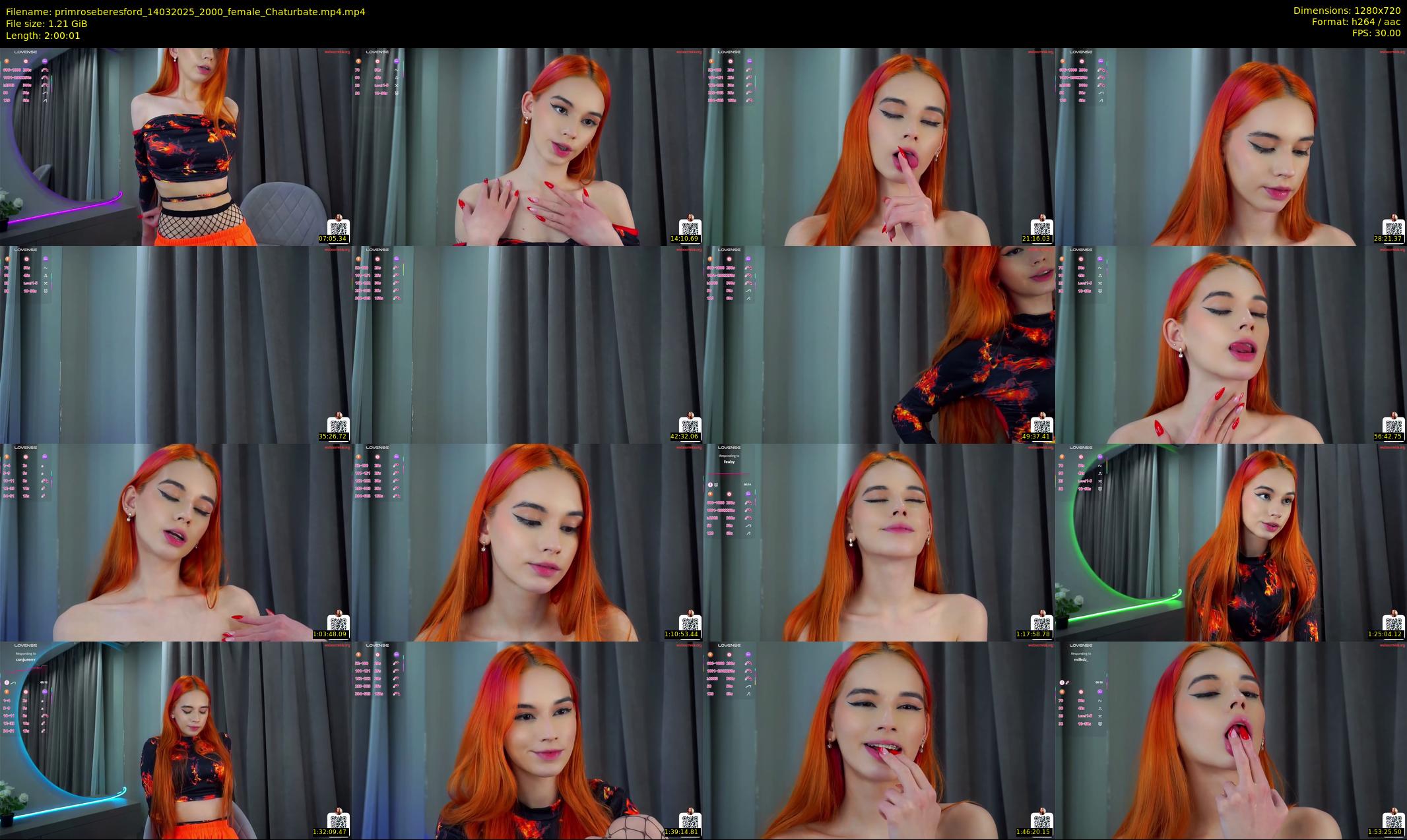 primroseberesford — 121 minute Chaturbate female cam show recording, 720p, Mar 14, 2025