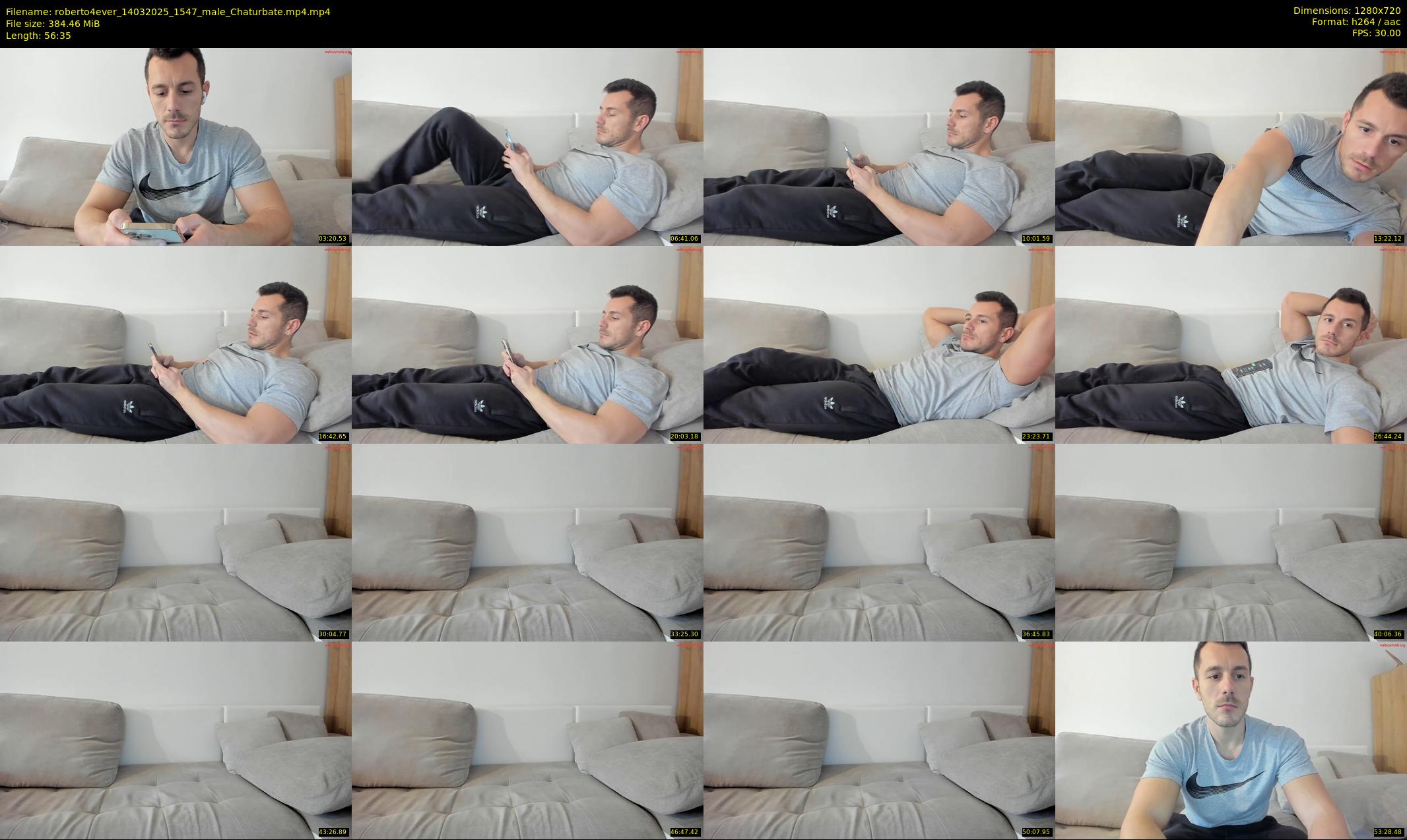 roberto4ever — 57 minute Chaturbate male cam show recording, 720p, Mar 14, 2025