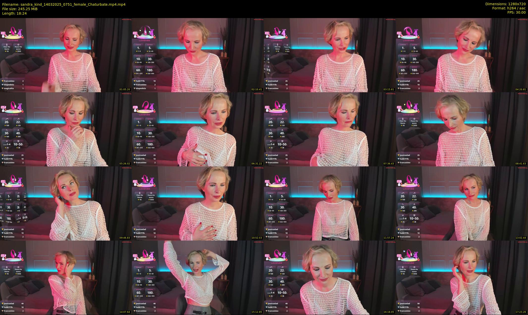 sandra_kind — 19 minute Chaturbate female cam show recording, 720p, Mar 14, 2025