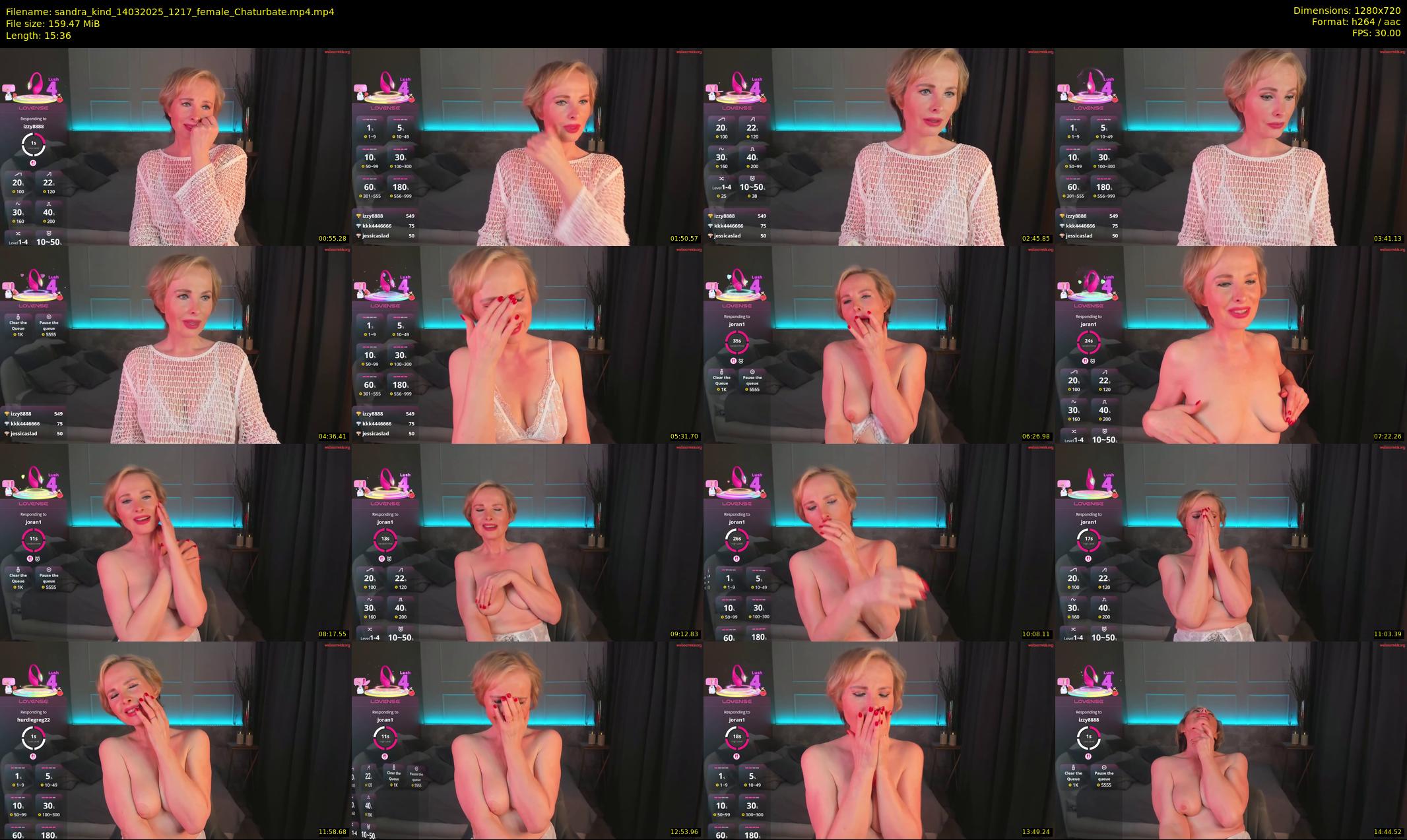 sandra_kind — 16 minute Chaturbate female cam show recording, 720p, Mar 14, 2025