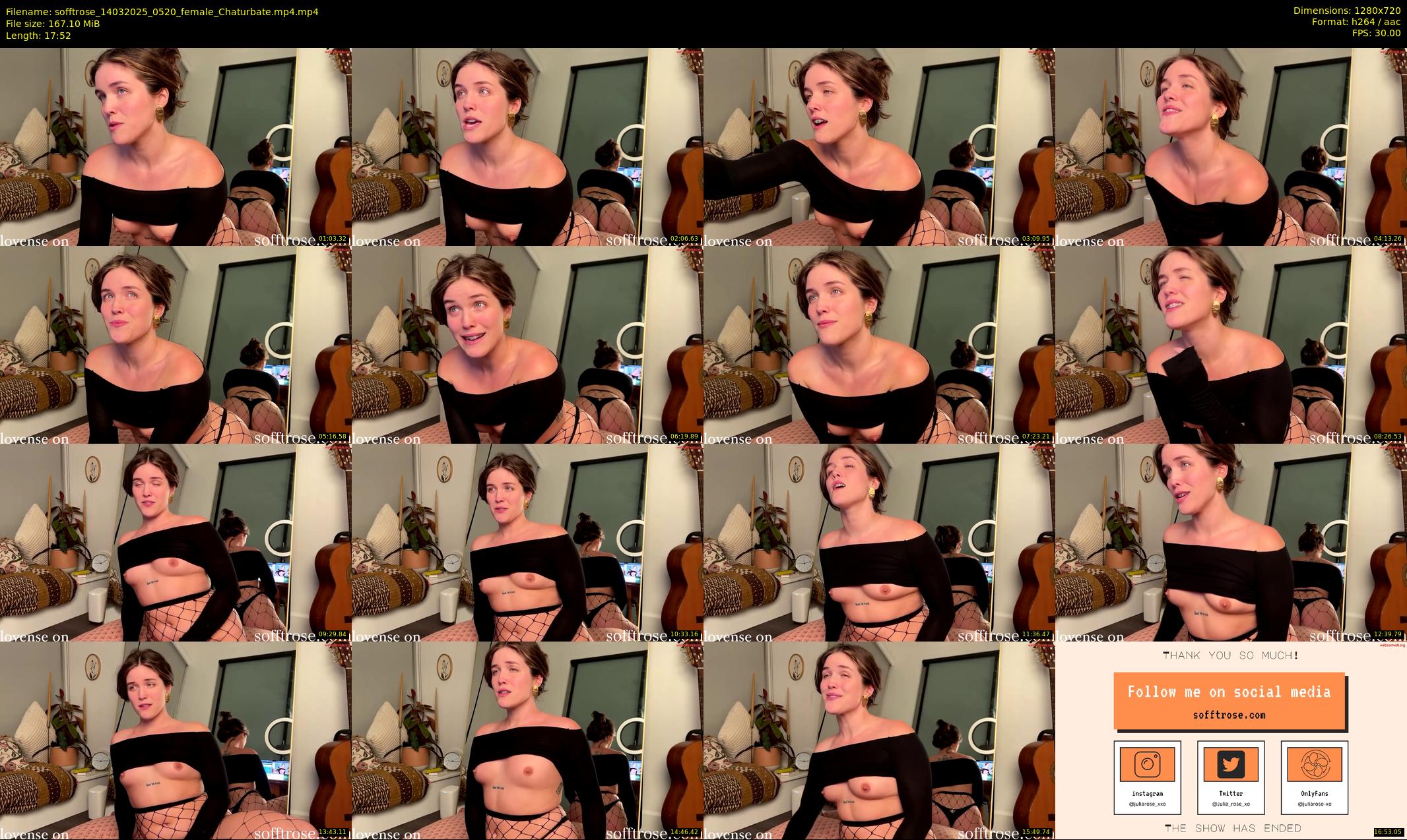 sofftrose — 18 minute Chaturbate female cam show recording, 720p, Mar 14, 2025