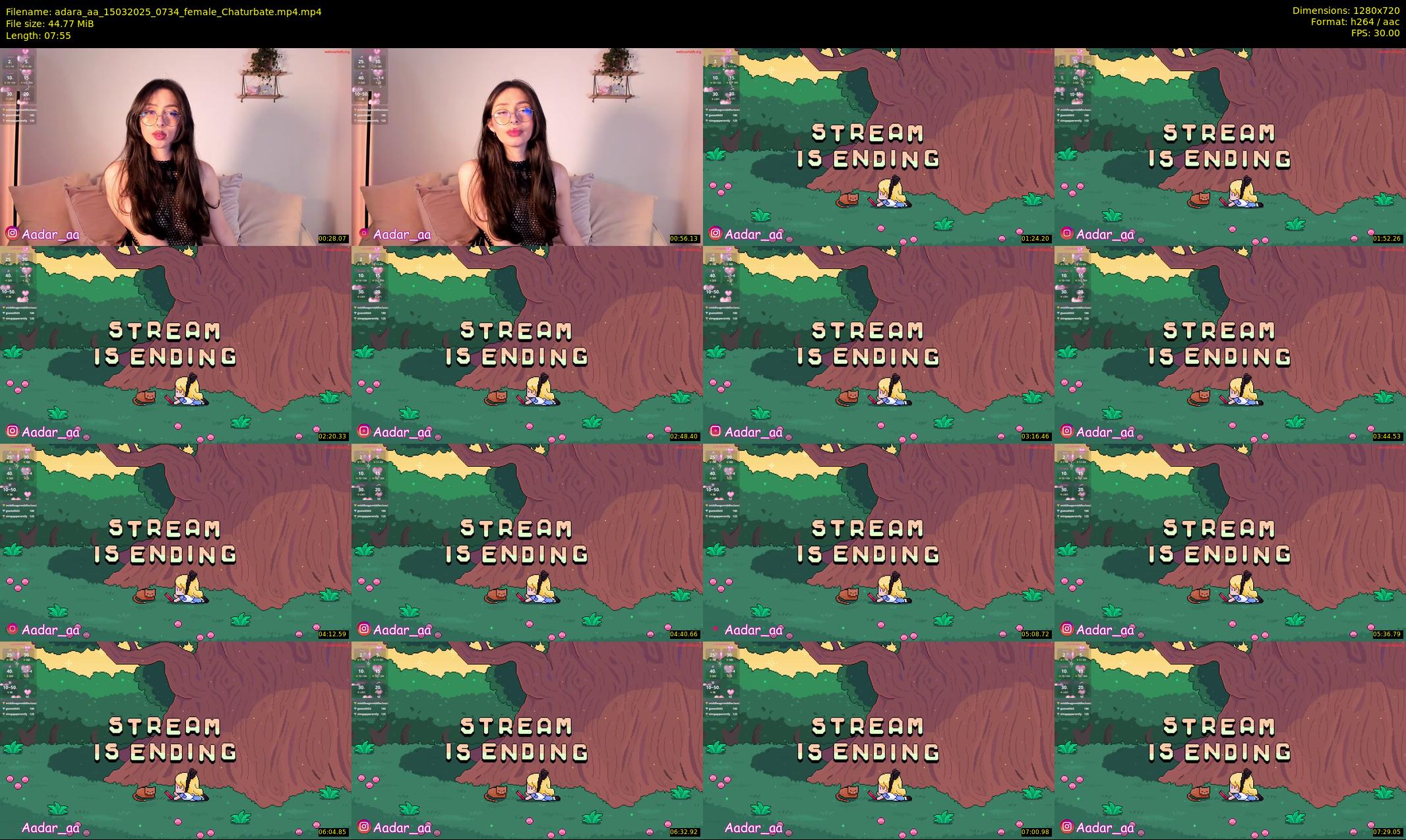 adara_aa — 8 minute Chaturbate female cam show recording, 720p, Mar 15, 2025