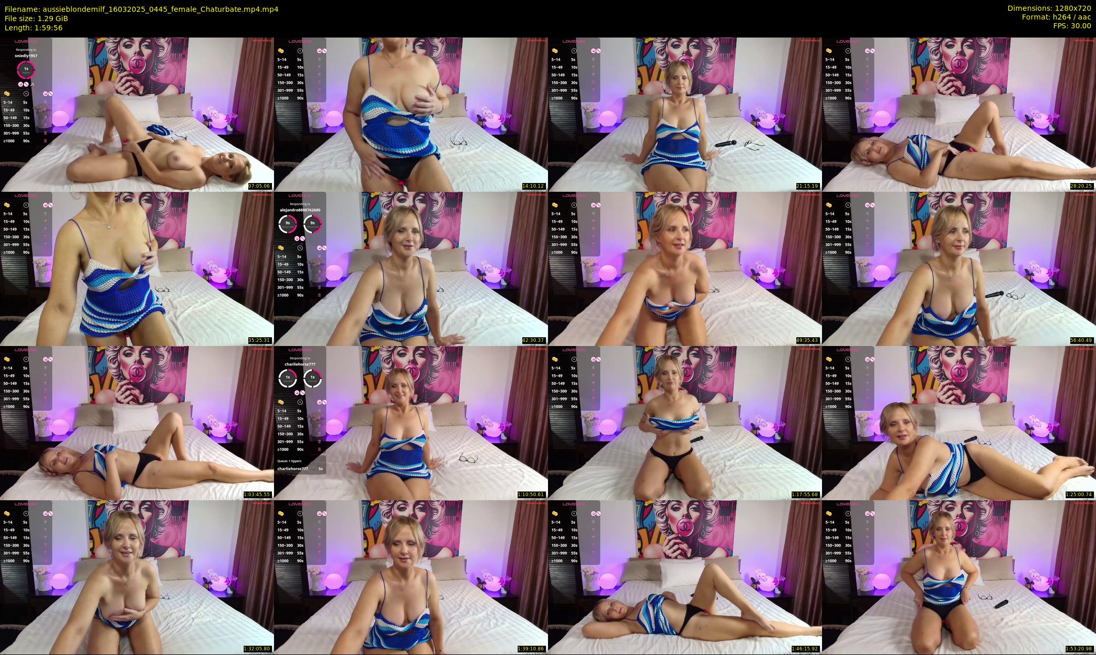aussieblondemilf — 120 minute Chaturbate female cam show recording, 720p, Mar 16, 2025