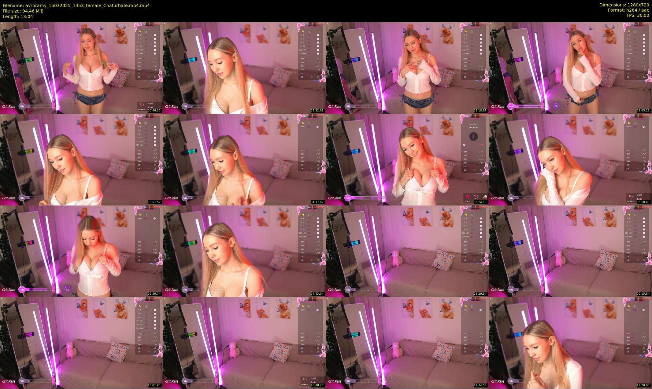 avroramy — 14 minute Chaturbate female cam show recording, 720p, Mar 15, 2025