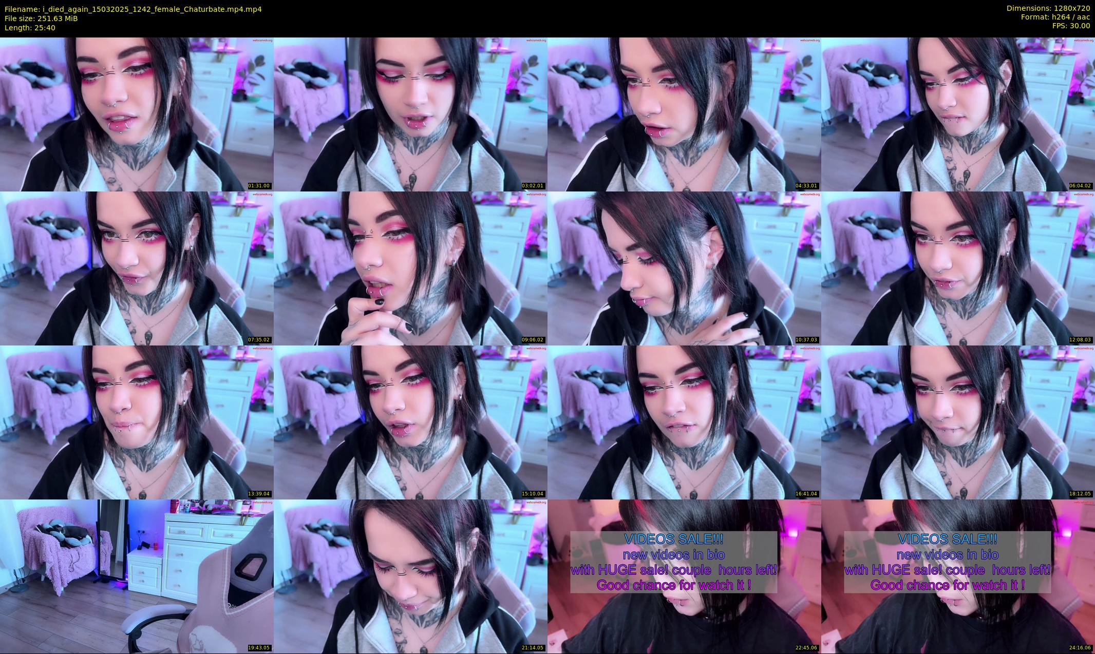 i_died_again — 26 minute Chaturbate female cam show recording, 720p, Mar 15, 2025