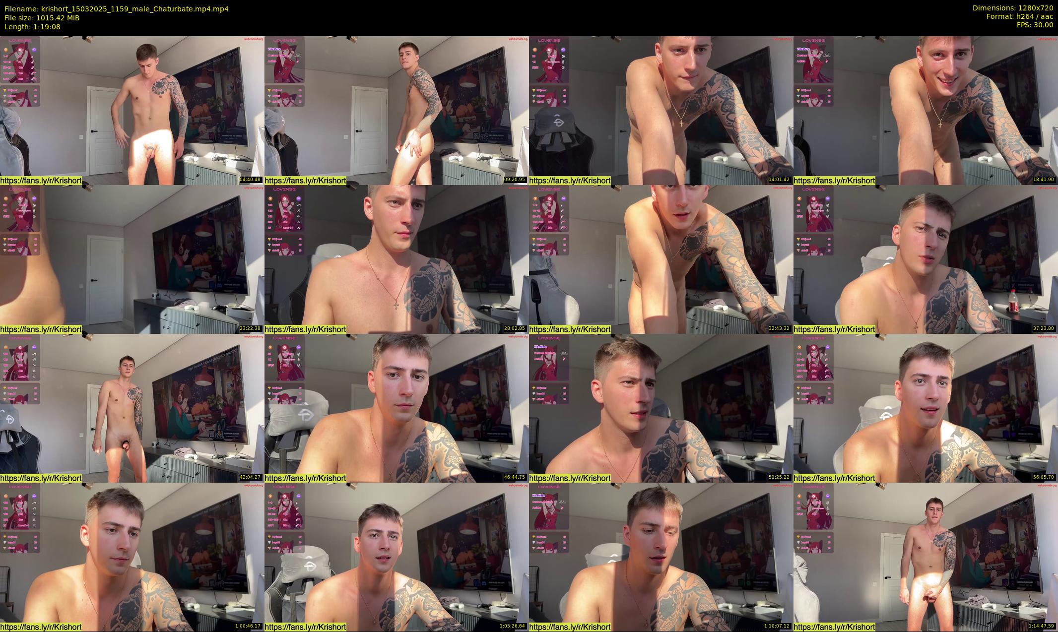 krishort — 80 minute Chaturbate male cam show recording, 720p, Mar 15, 2025