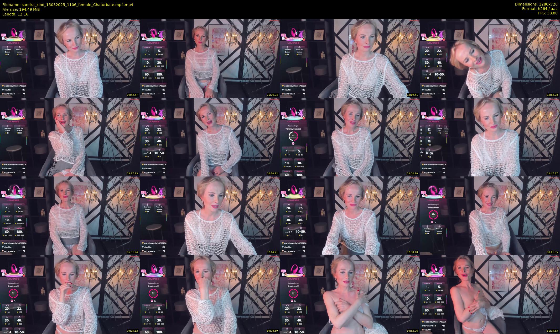 sandra_kind — 13 minute Chaturbate female cam show recording, 720p, Mar 15, 2025