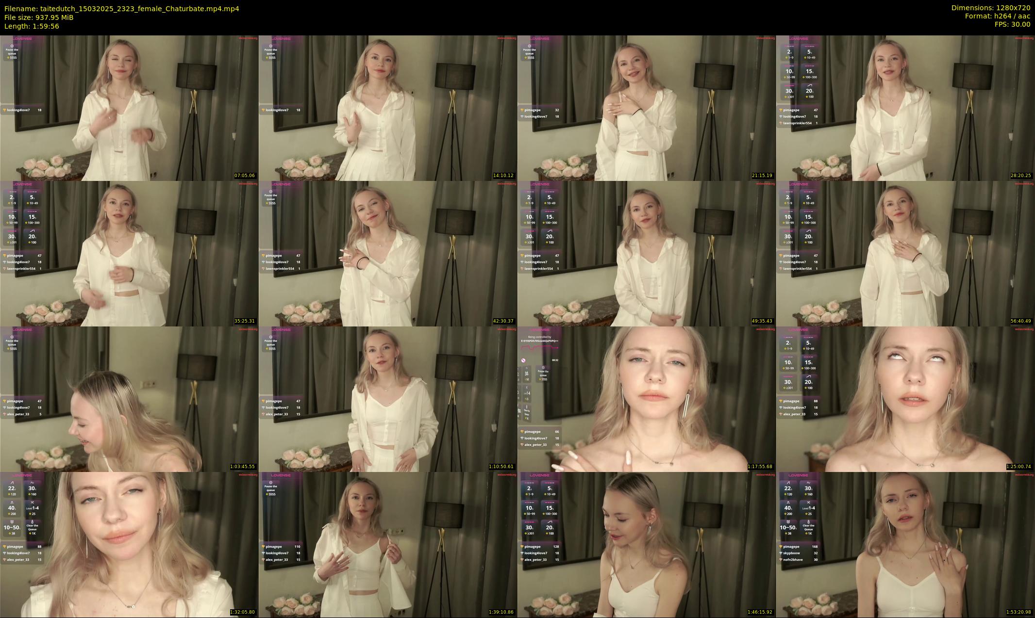 taitedutch — 120 minute Chaturbate female cam show recording, 720p, Mar 15, 2025