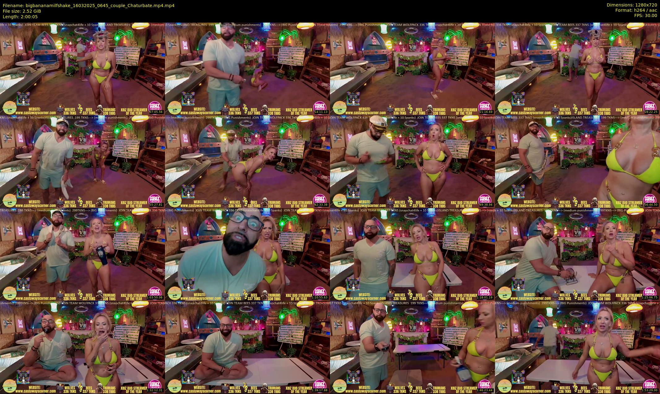 bigbananamilfshake — 121 minute Chaturbate couple cam show recording, 720p, Mar 16, 2025