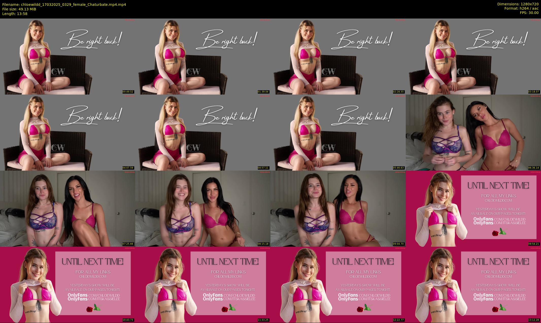 chloewildd — 14 minute Chaturbate female cam show recording, 720p, Mar 17, 2025