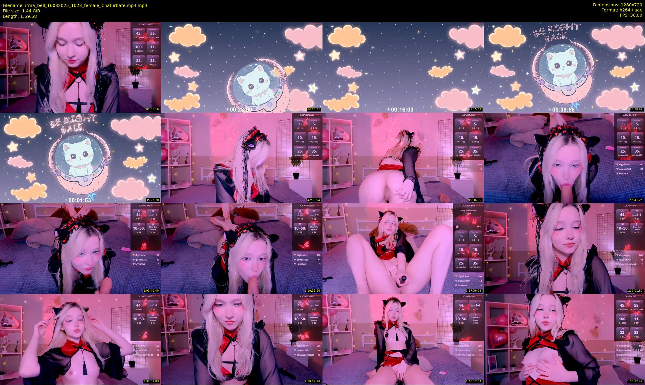 irma_bell — 120 minute Chaturbate female cam show recording, 720p, Mar 16, 2025