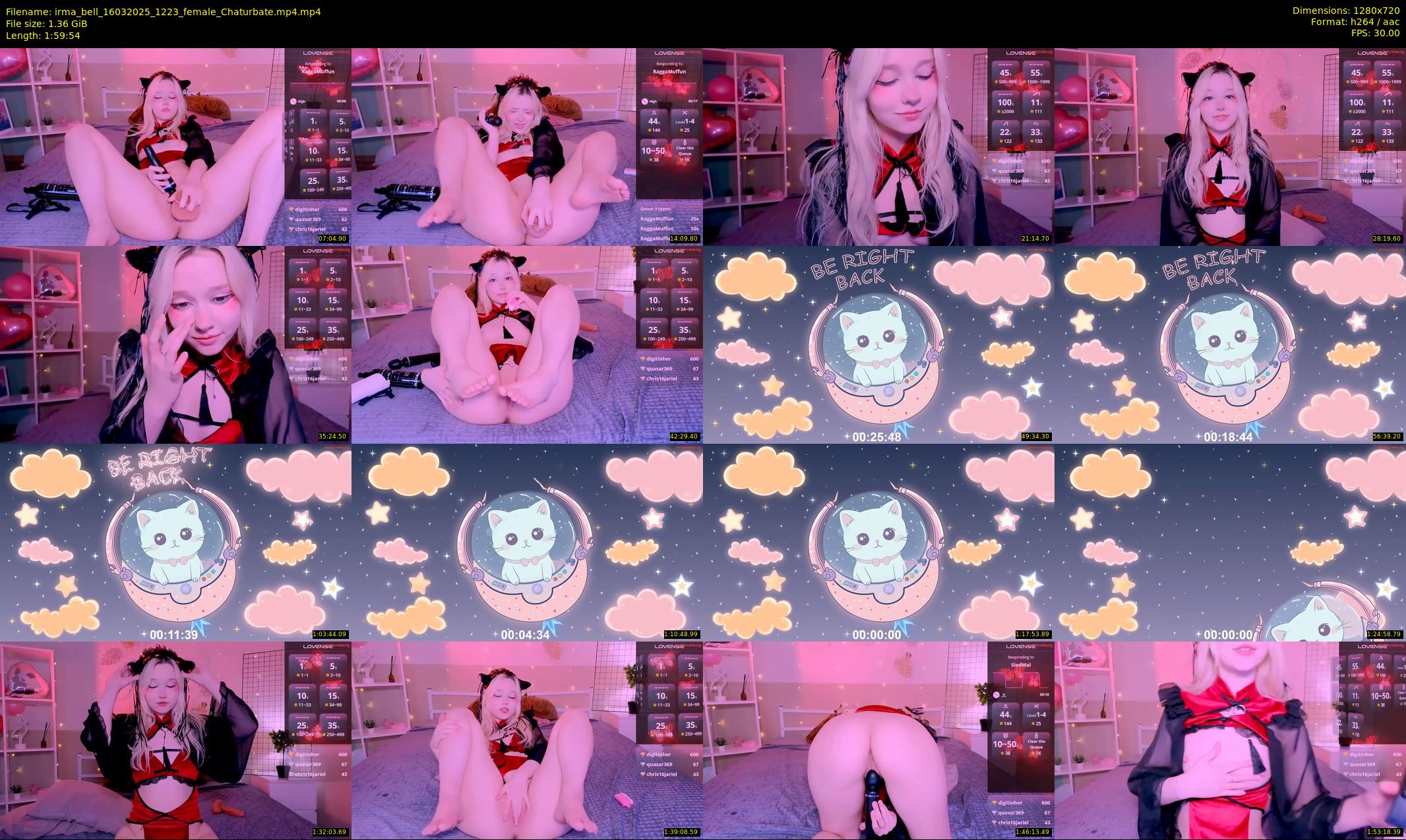 irma_bell — 120 minute Chaturbate female cam show recording, 720p, Mar 16, 2025