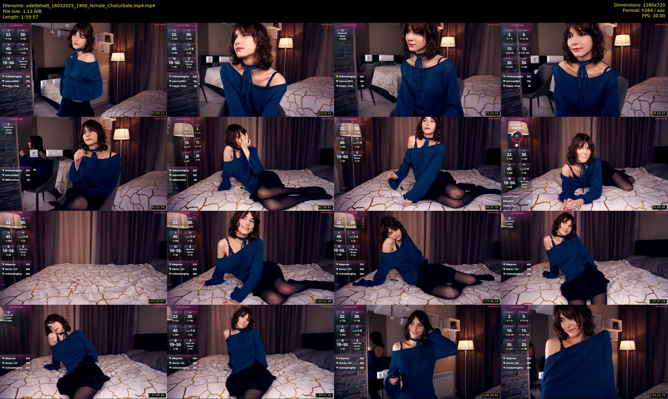 odettehatt — 120 minute Chaturbate female cam show recording, 720p, Mar 16, 2025