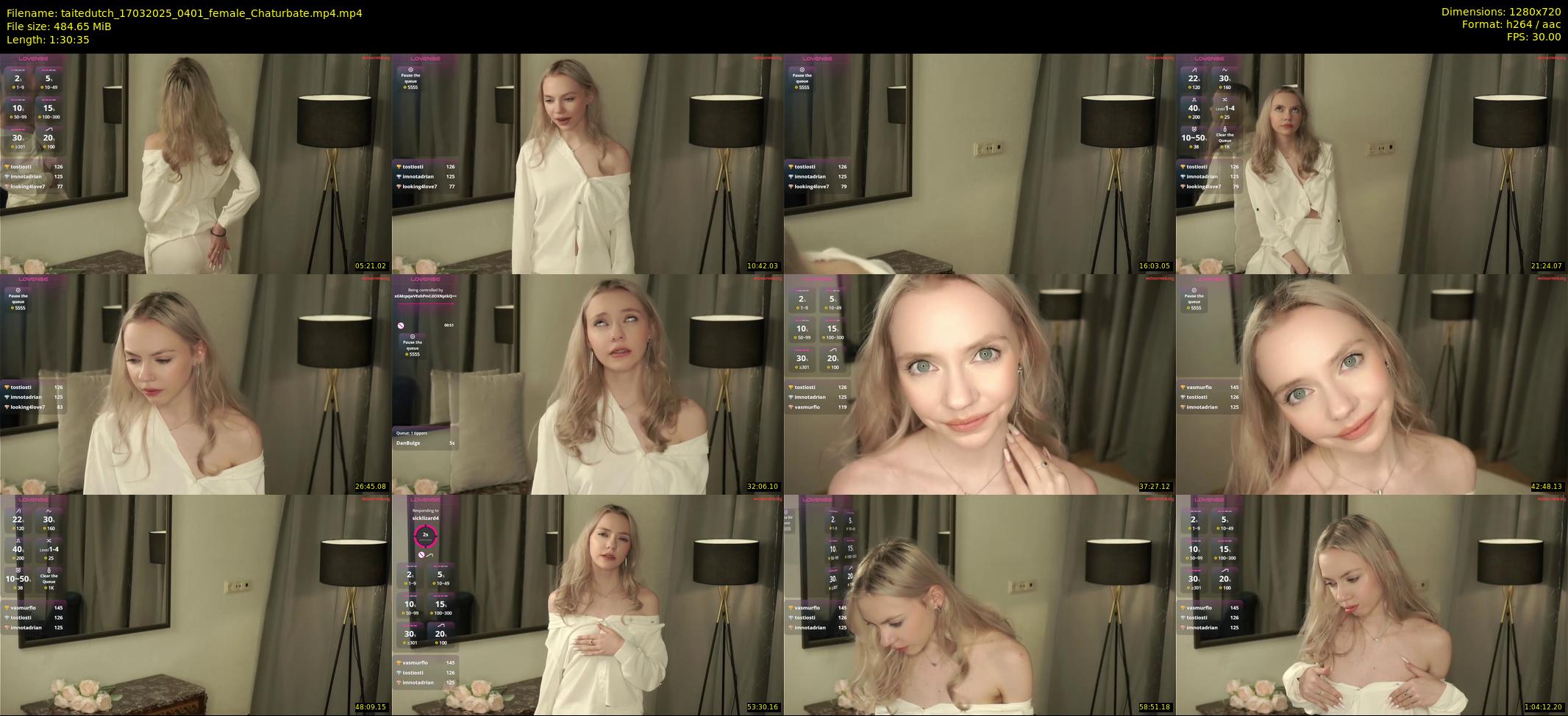 taitedutch — 91 minute Chaturbate female cam show recording, 720p, Mar 17, 2025